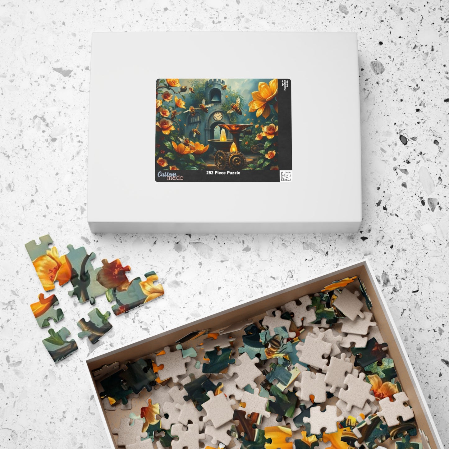 Floral Garden Steampunk Jigsaw Puzzle - Mindful Home Entertainment, Fun Family Game Night, Puzzle Lover Gift for Friend, Unique Brain Teaser Puzzle The Puzzle Chest