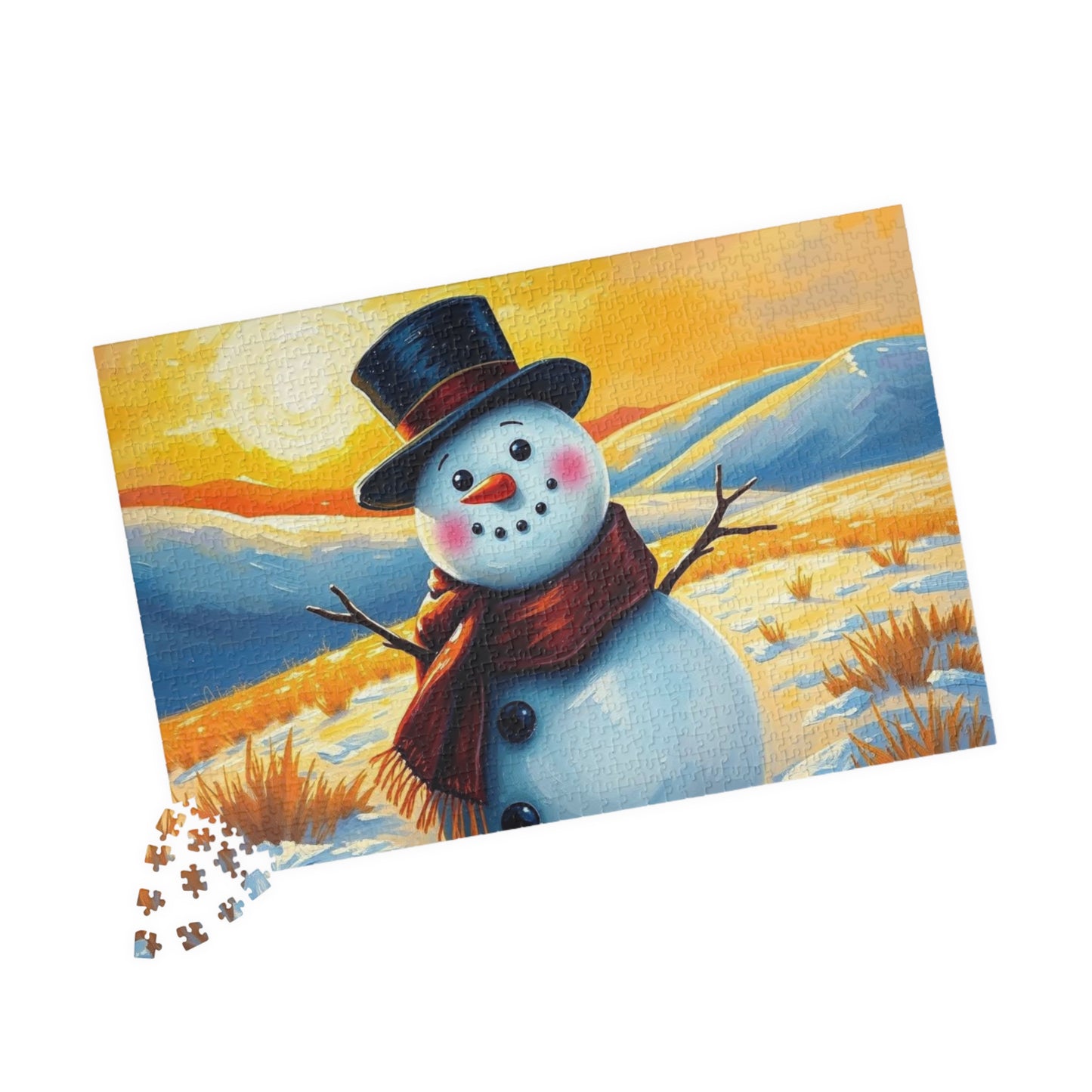 Lonely Snowman Puzzle, 110-1014 Piece Nostalgic Winter Jigsaw Game for Adults, Family Fun, Holiday Entertainment, Gift for Puzzle Lovers