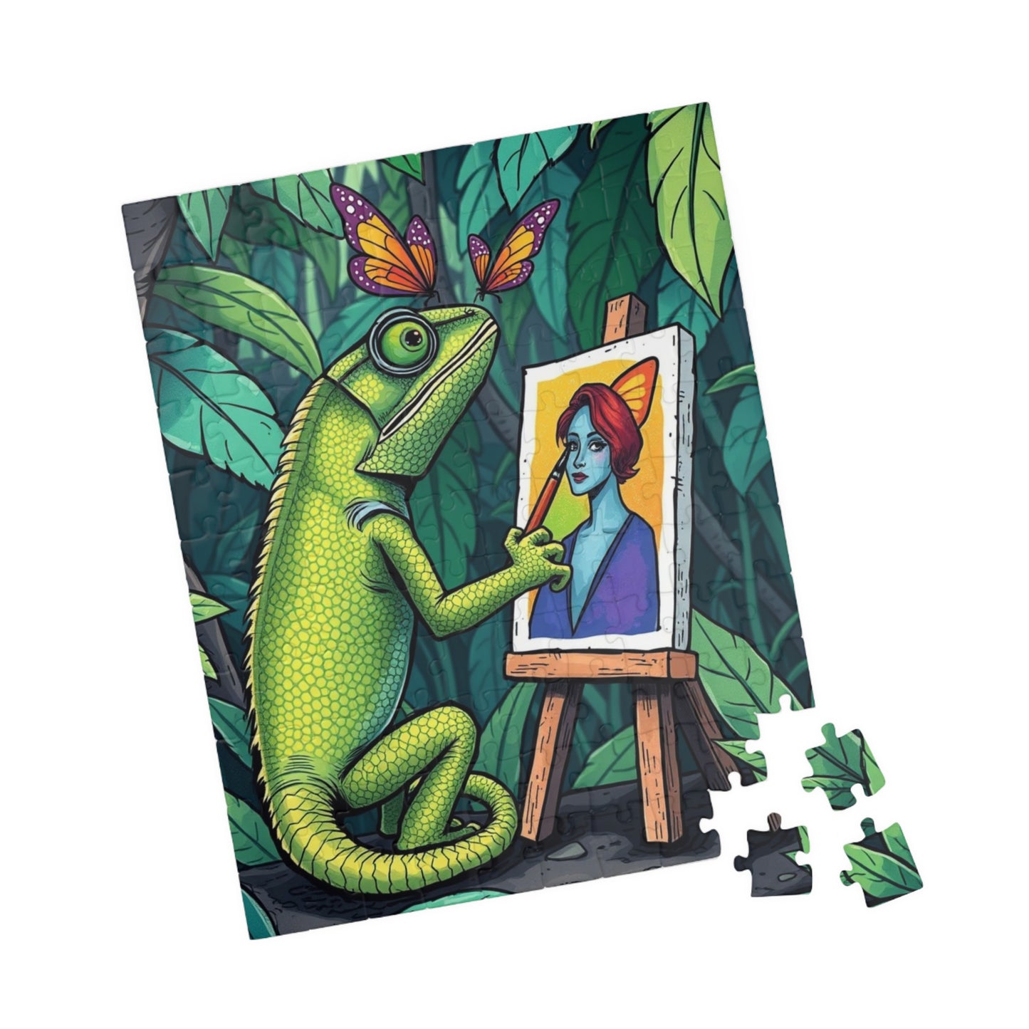 Chameleon Art Jigsaw Puzzle - 110, 252, 520, 1014-Piece, Colorful Nature Scene, Unique Gift for Puzzle Lovers, Fun Family Activity, Brain Teaser Puzzle The Puzzle Chest
