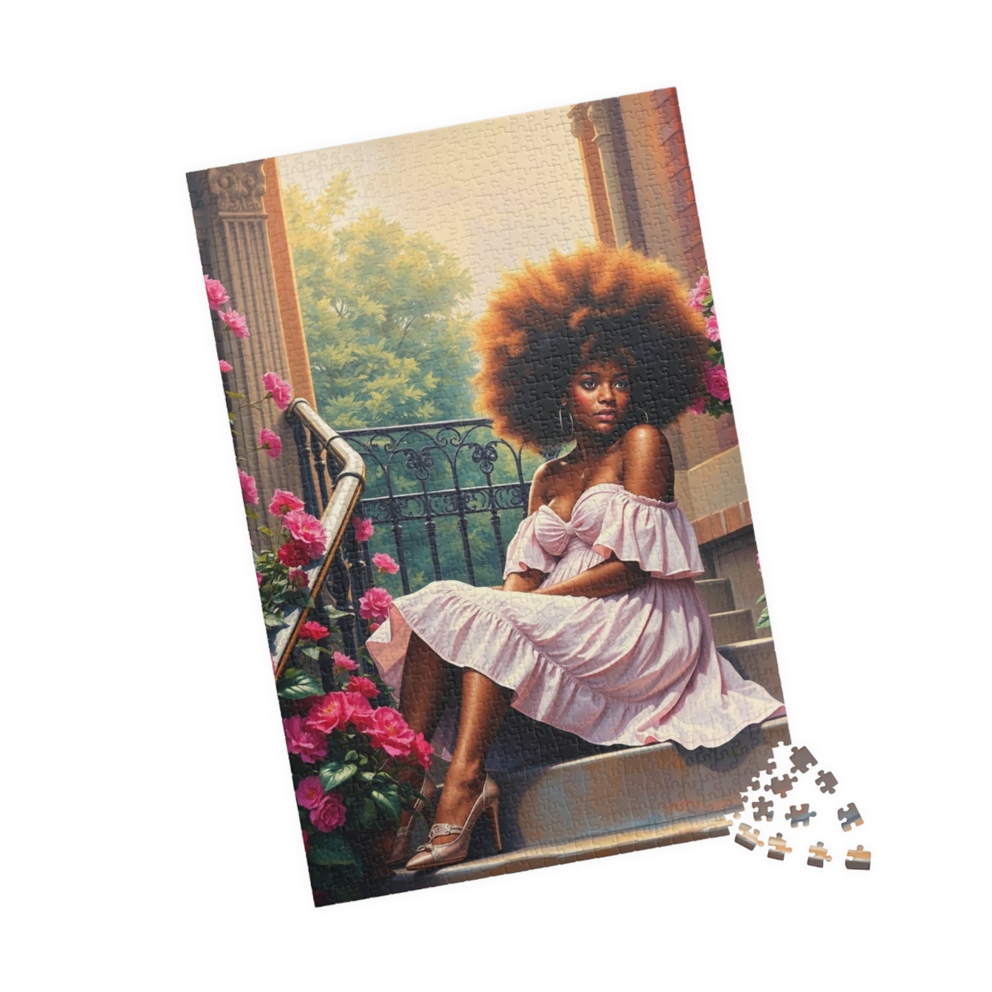 African American Woman Puzzle, Black Lady on Porch Jigsaw Game, Afrocentric Gift for Adults, Unique Puzzle Black Art Puzzle The Puzzle Chest