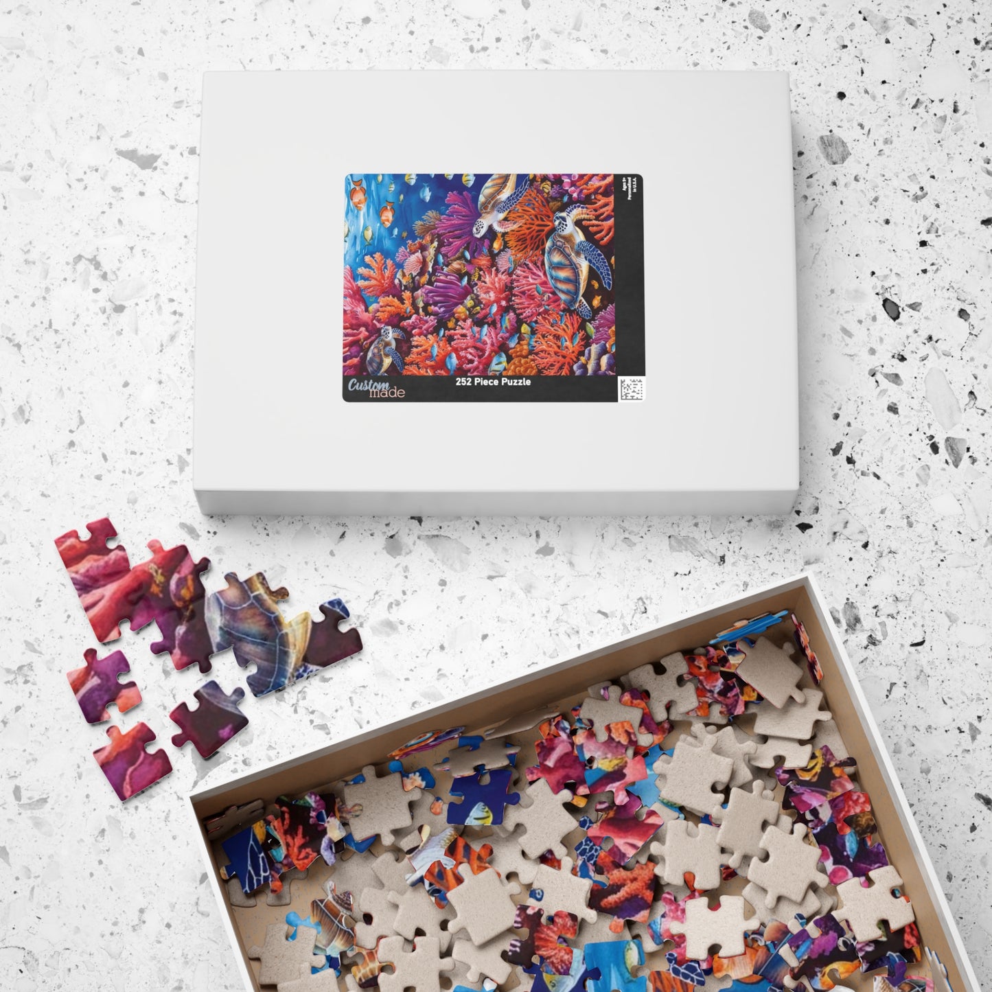 Underwater Sea Turtles Jigsaw Puzzle, 520-Piece Ocean Coral Reef Fish, Meditation Game, Stress Relief Activity, Best Gift for Nature Lovers Puzzle The Puzzle Chest