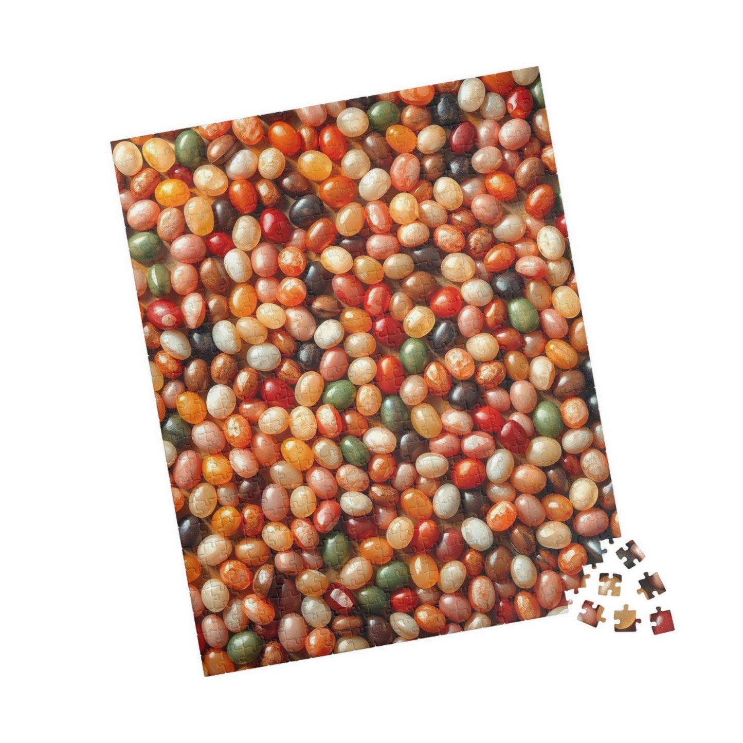 Chaotic Jelly Beans Puzzle, Vibrant Candy-Themed Jigsaw, Earth Tones Food Collage, Family Activity, Quiet Pastime, Foodie Puzzle Lover Puzzle The Puzzle Chest