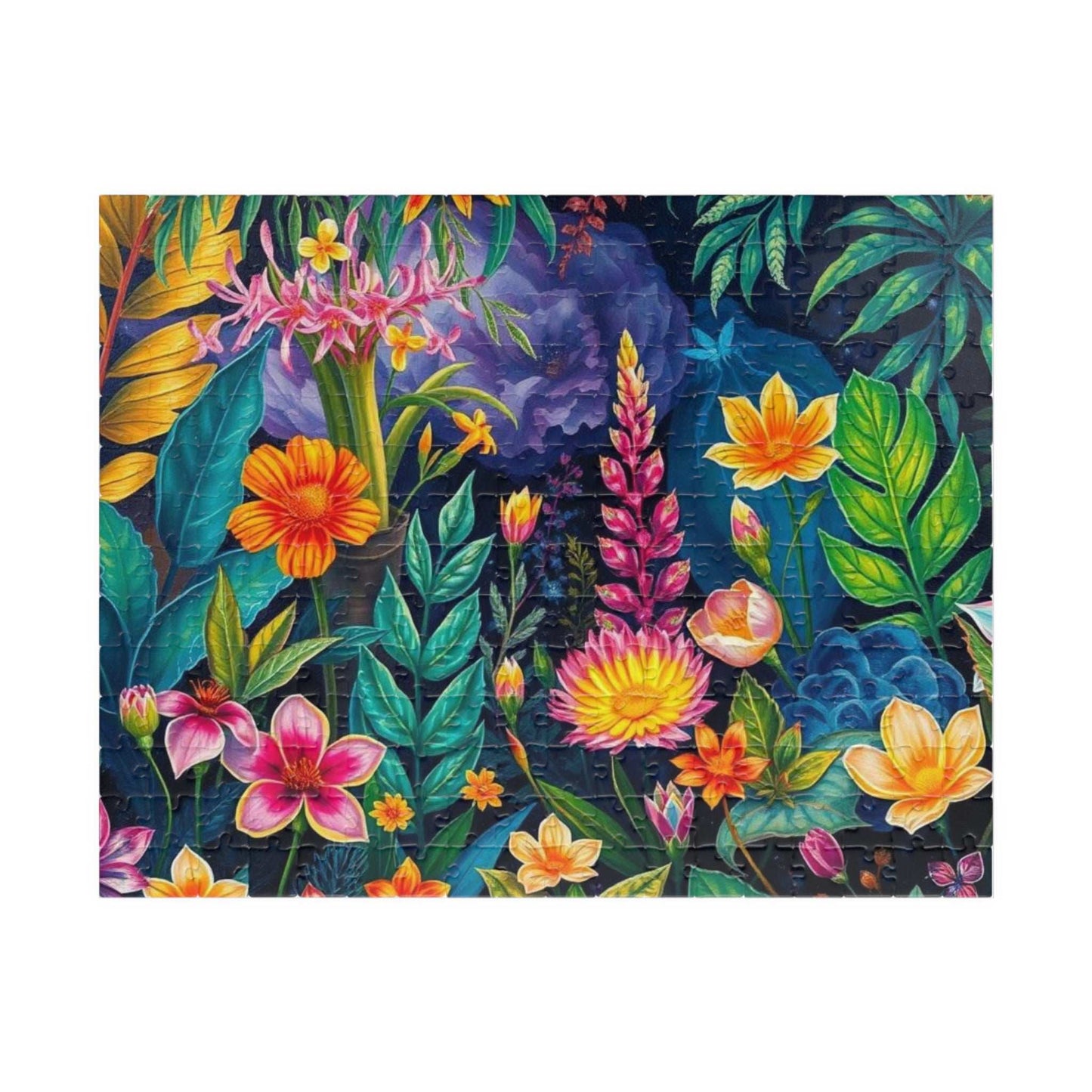 Twilight Garden Floral Jigsaw Puzzle - 110, 252, 520, 1014-piece Mystic Flower Puzzle