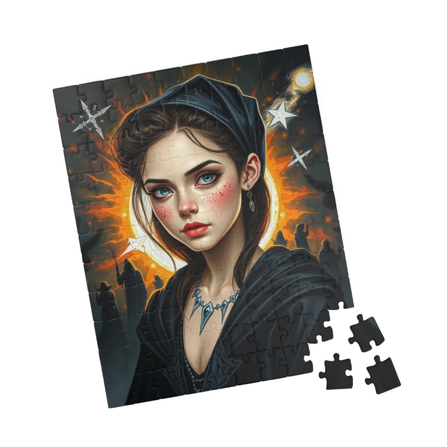 Mystical Woman Portrait Puzzle, Gothic Fantasy Art Jigsaw for Adults, Perfect Holiday Gift for Puzzle Lover, Family Activity or Solo Fun Puzzle The Puzzle Chest