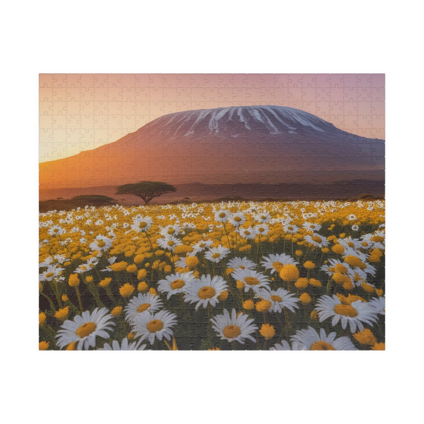 Mount Kilimanjaro Landmark Puzzle, African Daisies Sunrise Jigsaw Game, 252/520/1014 Pieces, Nature Lover Gift, Home Decor, African Safari 520 pcs (Horizontal) Puzzle The Puzzle Chest