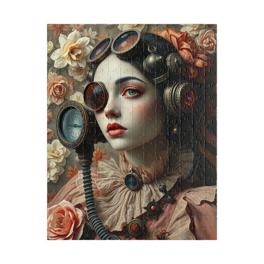 Steampunk Floral Puzzle | 110, 252, 520, 1014-piece, Vintage Art 252 pcs (Vertical) Puzzle The Puzzle Chest