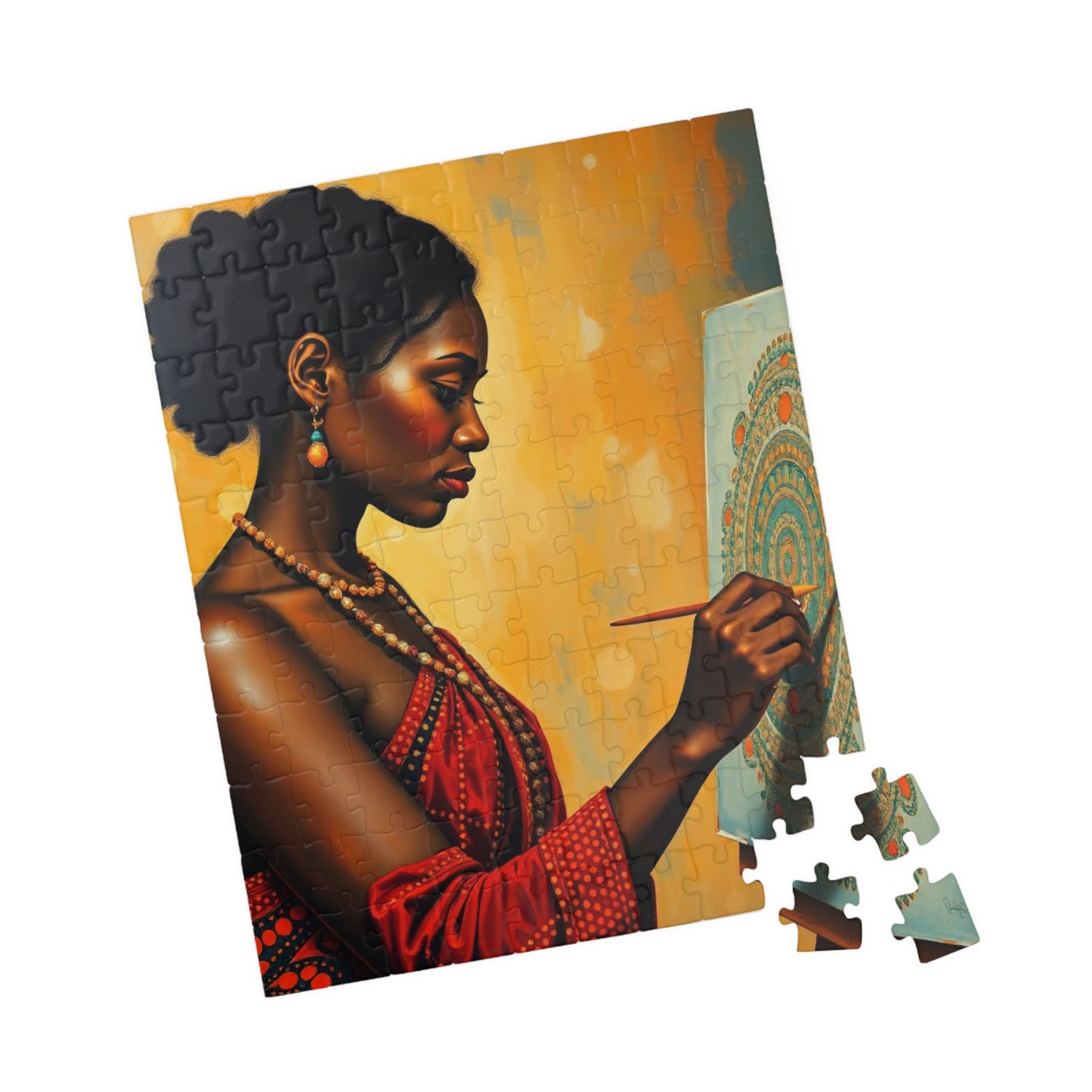 Indigenous Australian Woman Puzzle, Cultural Art Jigsaw Game, Dreamtime Painting Scene in Earthy Tones, Unique Gift for Puzzle Enthusiast Puzzle The Puzzle Chest