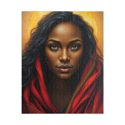 Black Art Puzzle, African American Woman Portrait, Mindfulness Activity, Afrocentric Gift for Art Lover Unique Home Entertainment Relaxation 110 pcs (Vertical) Puzzle The Puzzle Chest