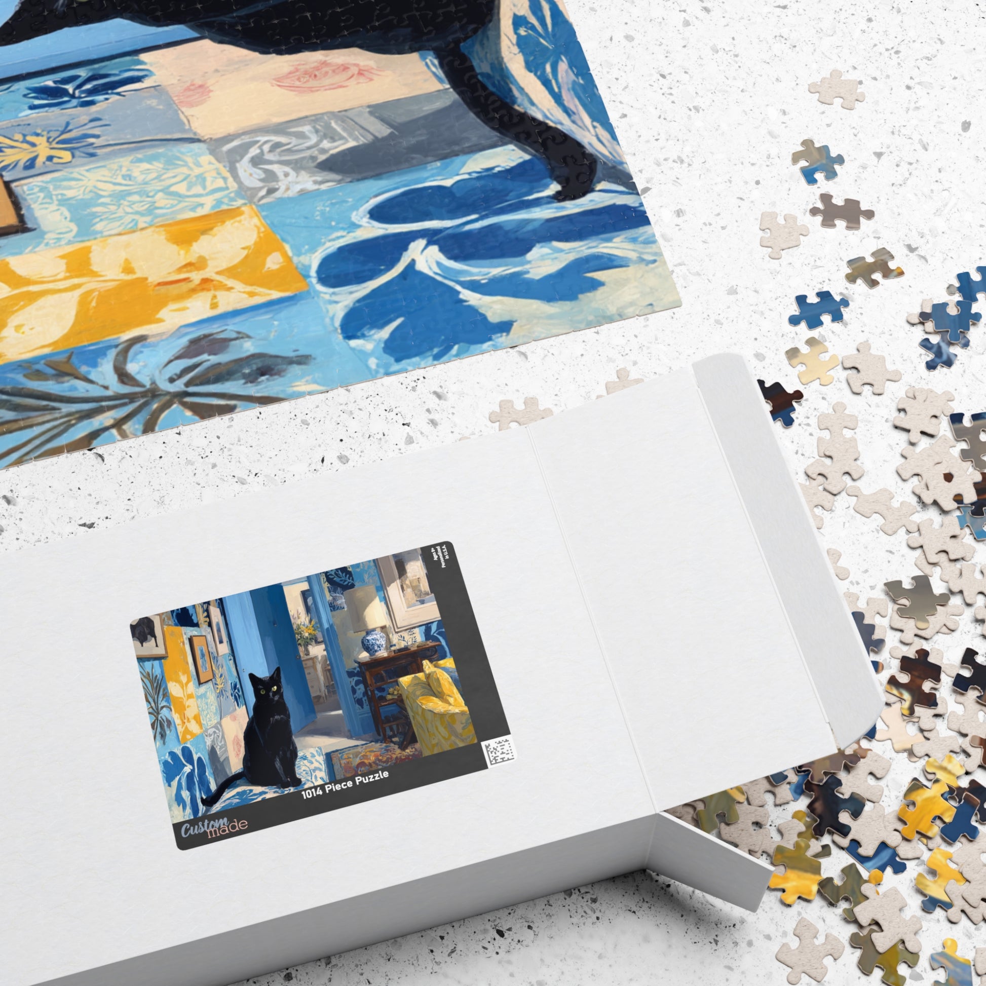 Cat in the Blue Room – Vibrant Fauvist Interior Jigsaw Puzzle, Animal Theme Artistic Cat Puzzle, Matisse-Inspired Puzzle The Puzzle Chest