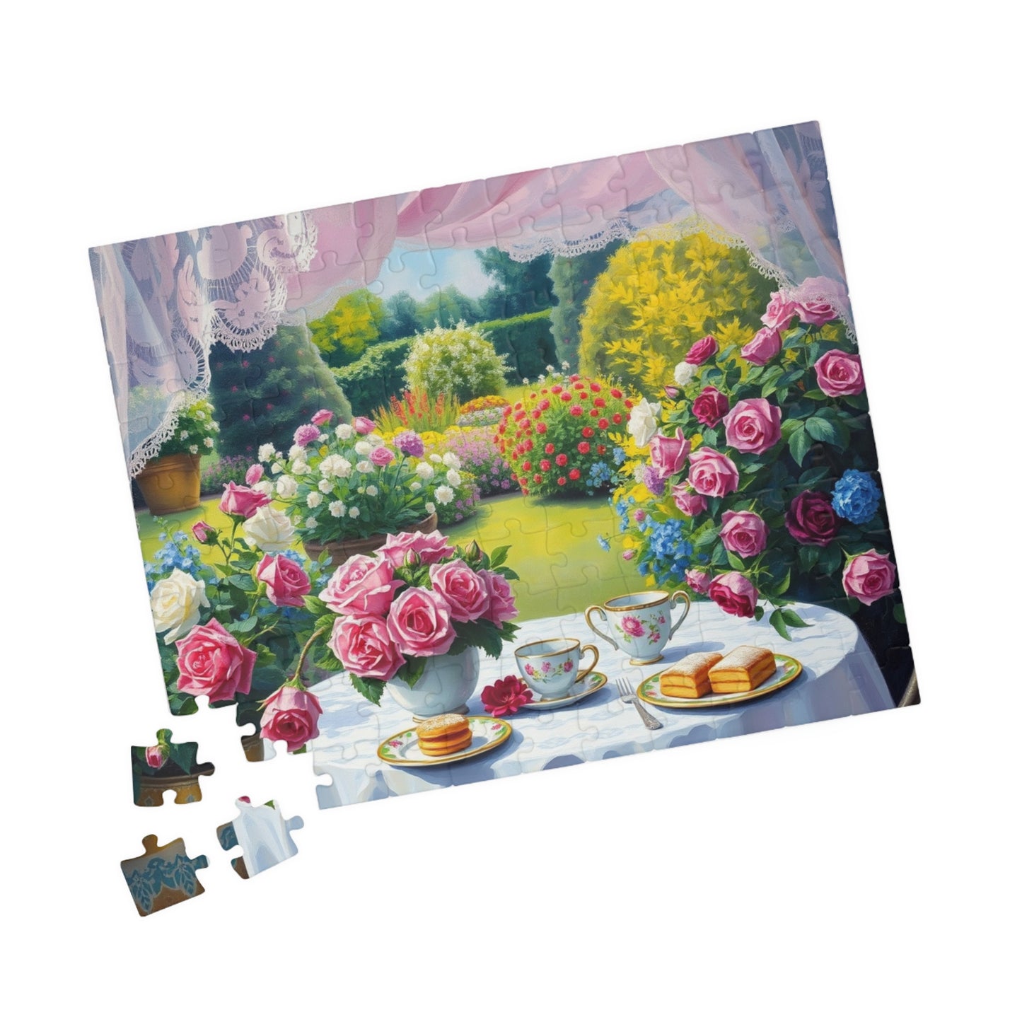Charming Garden Scene Puzzle, Floral Flower Jigsaw Game, Creative Family Activity, Friend Gift for Garden Lover, Brain Teaser for Seniors Puzzle The Puzzle Chest
