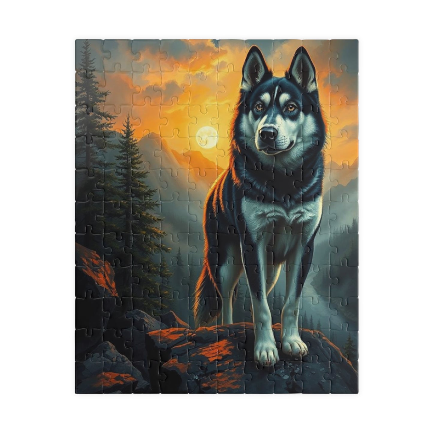 Husky Jigsaw Puzzle for Adults | Dog Lover Gift for Friend Birthday Holiday, Nature Puzzle, Family Activity, Pet Themed Home Entertainment 110 pcs (Vertical) Puzzle The Puzzle Chest