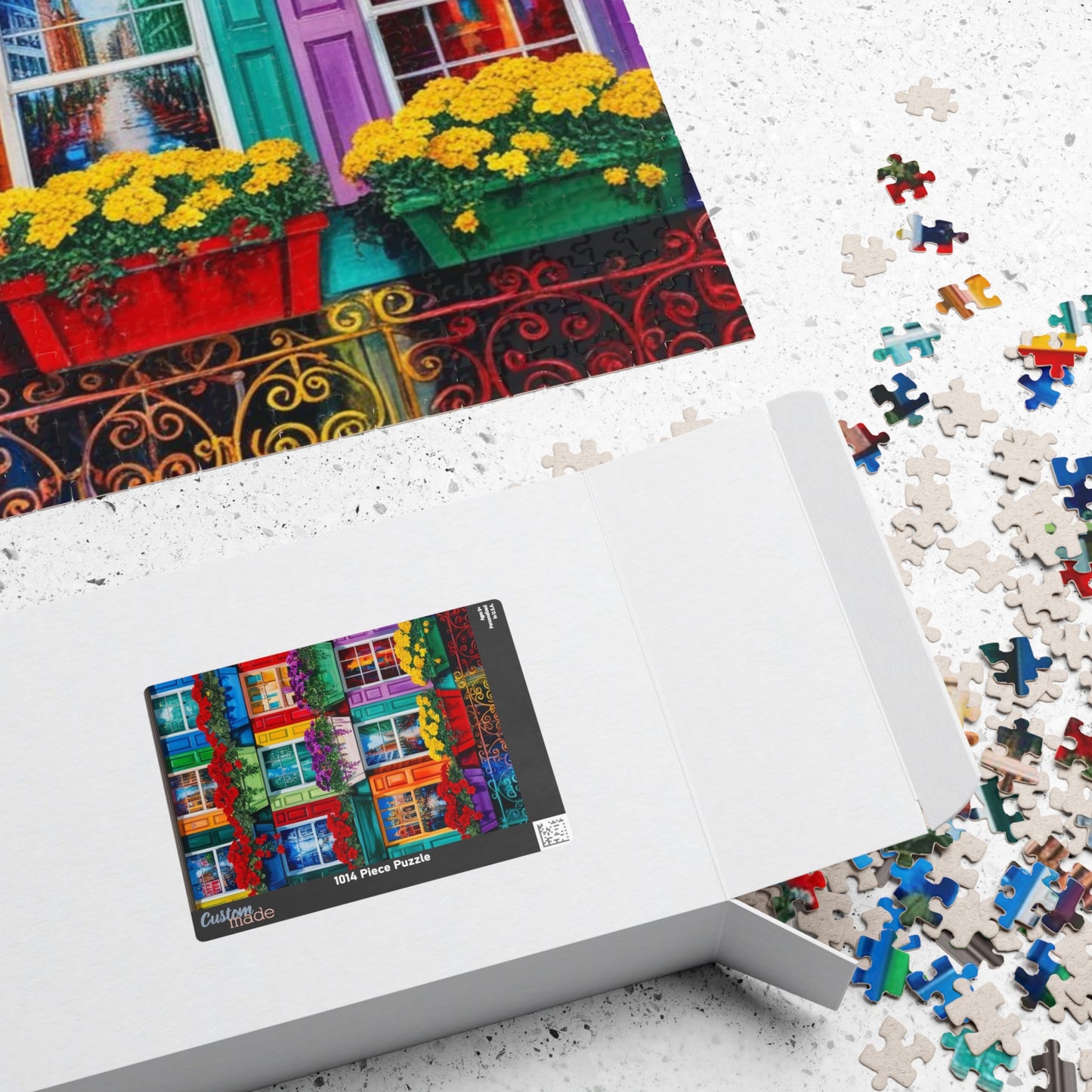 Colorful Flower Window Puzzle, 110/252/520/1014-piece Puzzle, Flower Lover Gift for Friends, Family Game Night, Fun Activity Puzzle The Puzzle Chest