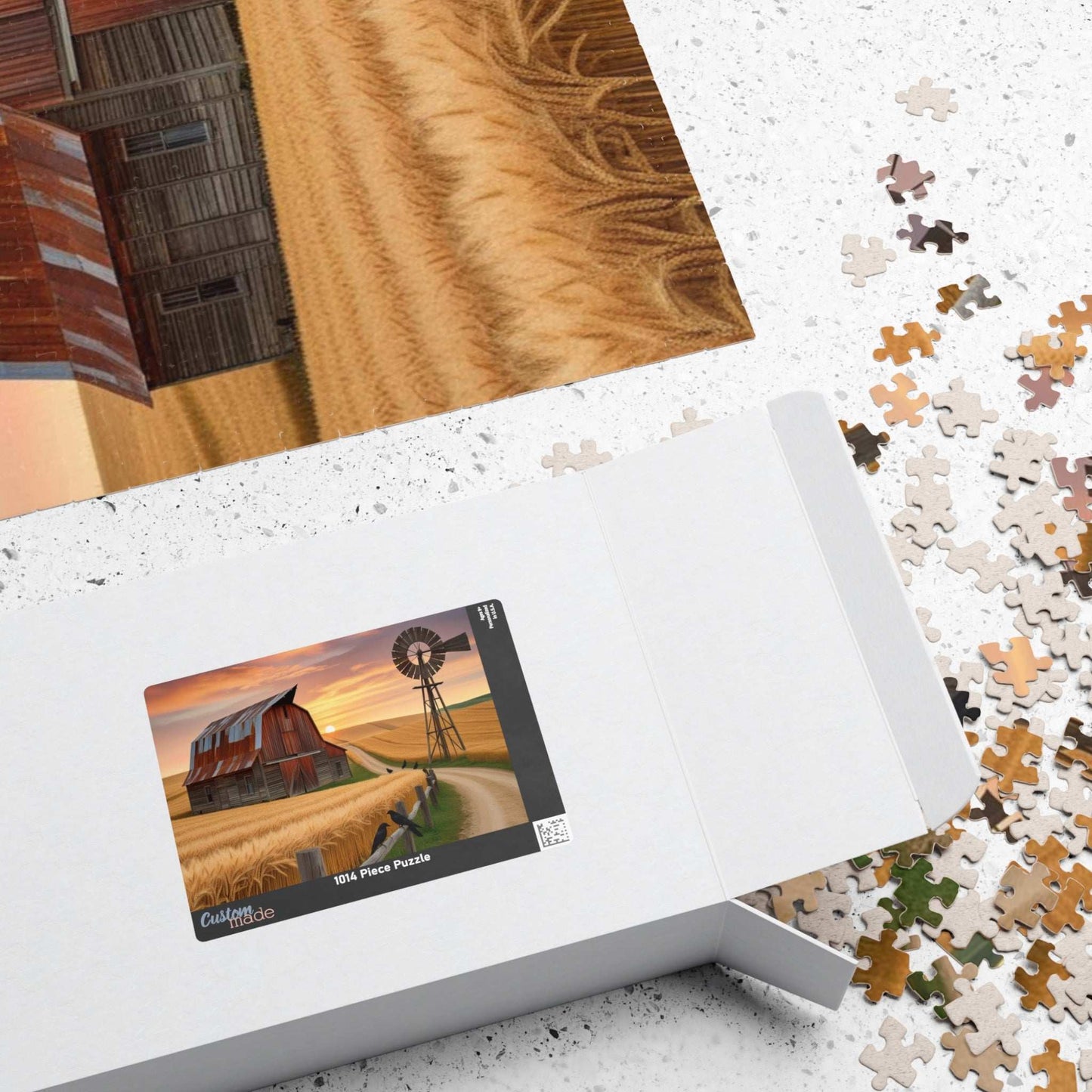 Rustic Farmhouse Puzzle, 110-1014 Piece Fall Landscape Jigsaw Game, Cozy Autumn Home Decor, Family Fun Activity Puzzle The Puzzle Chest