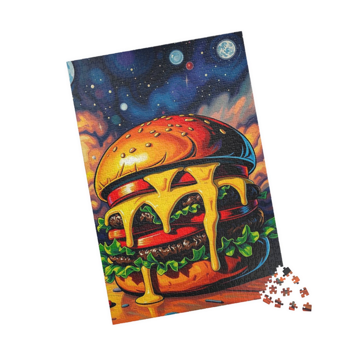 Cheesy Burger Puzzle, Pop Art Jigsaw Game for Adults, Fun Food Art Jigsaw, 110-1014 Piece Puzzles, Gift for Food Lovers, Game Night Activity Puzzle The Puzzle Chest