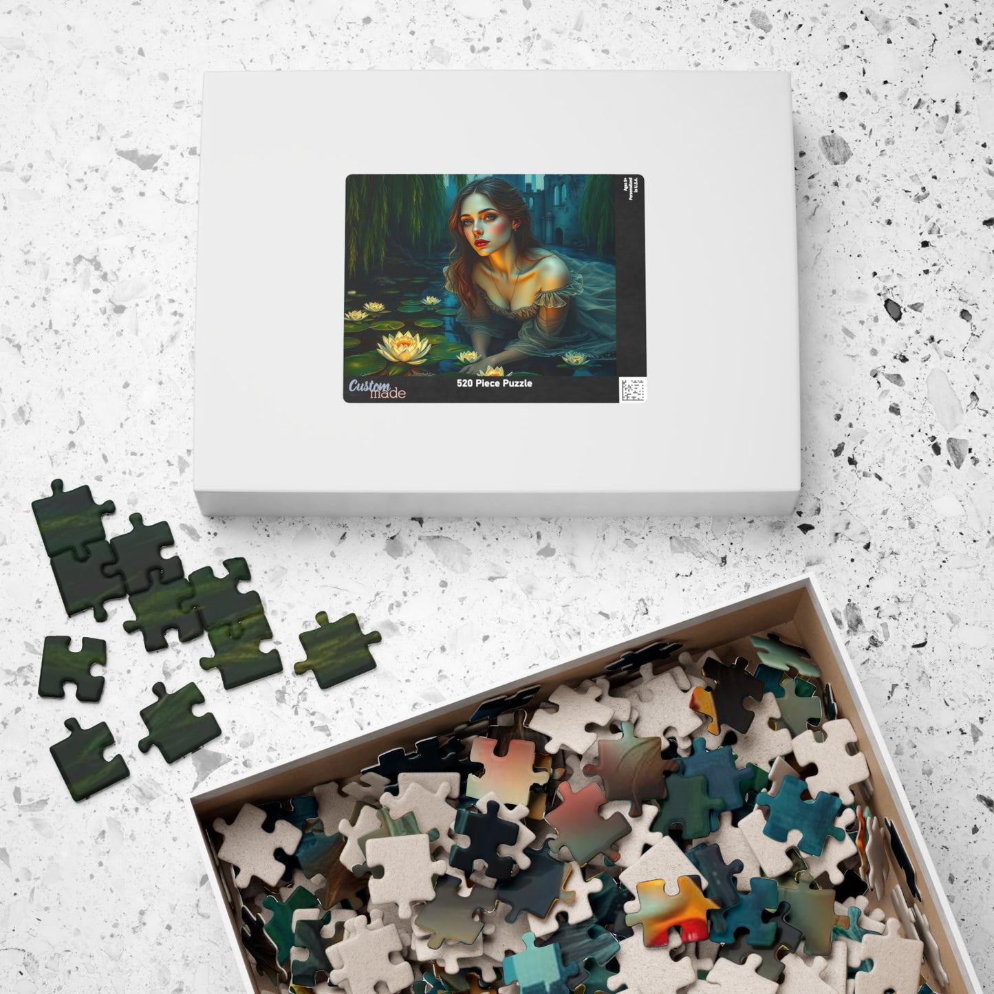 Ophelia's Lament Jigsaw Puzzle - Lotus Flower, Gothic Puzzle, Dark Fantasy Puzzle Art Gift for Friend, Mindfulness Activity Puzzle The Puzzle Chest