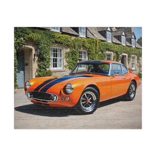 Classic Car Puzzle - Retro Orange 1964 Sunbeam Tiger, Vintage Auto Jigsaw Game Puzzle The Puzzle Chest