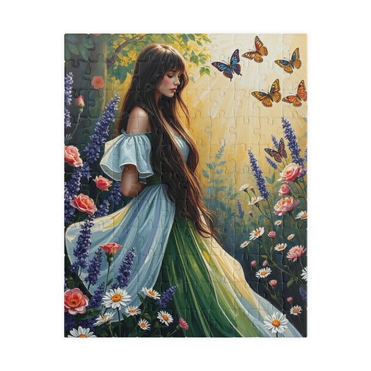 Floral Maiden Jigsaw Puzzle, 110-1014 Piece Nature Theme, Puzzle Lover Gift for Friend, Best Home Entertainment for Family Fun, Brain Teaser 110 pcs (Vertical) Puzzle The Puzzle Chest
