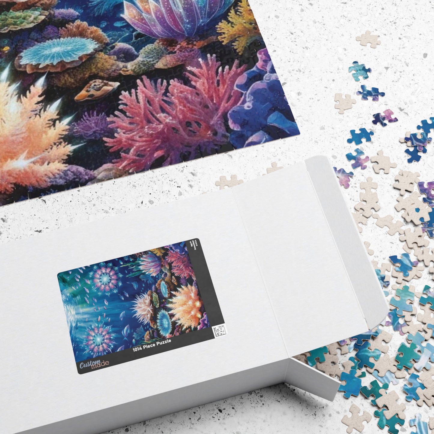 Trippy Ocean Jigsaw Puzzle, Radiant Coral Reef Mandala Puzzle, Bioluminescent Sea Creatures, 110 252 520 1014-Piece Puzzle for Adults, Hobby Puzzle The Puzzle Chest