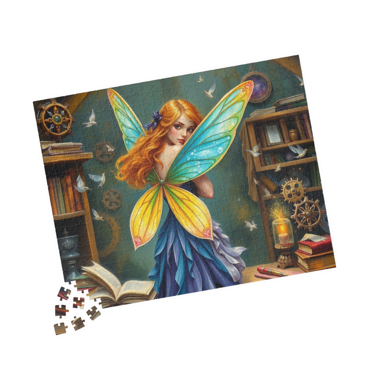 Enchanting Bookish Fairy Puzzle - Library Workshop, Steampunk Fantasy Jigsaw Puzzle Gift for Book Lovers, Puzzle Fanatics, Art Enthusiasts Puzzle The Puzzle Chest