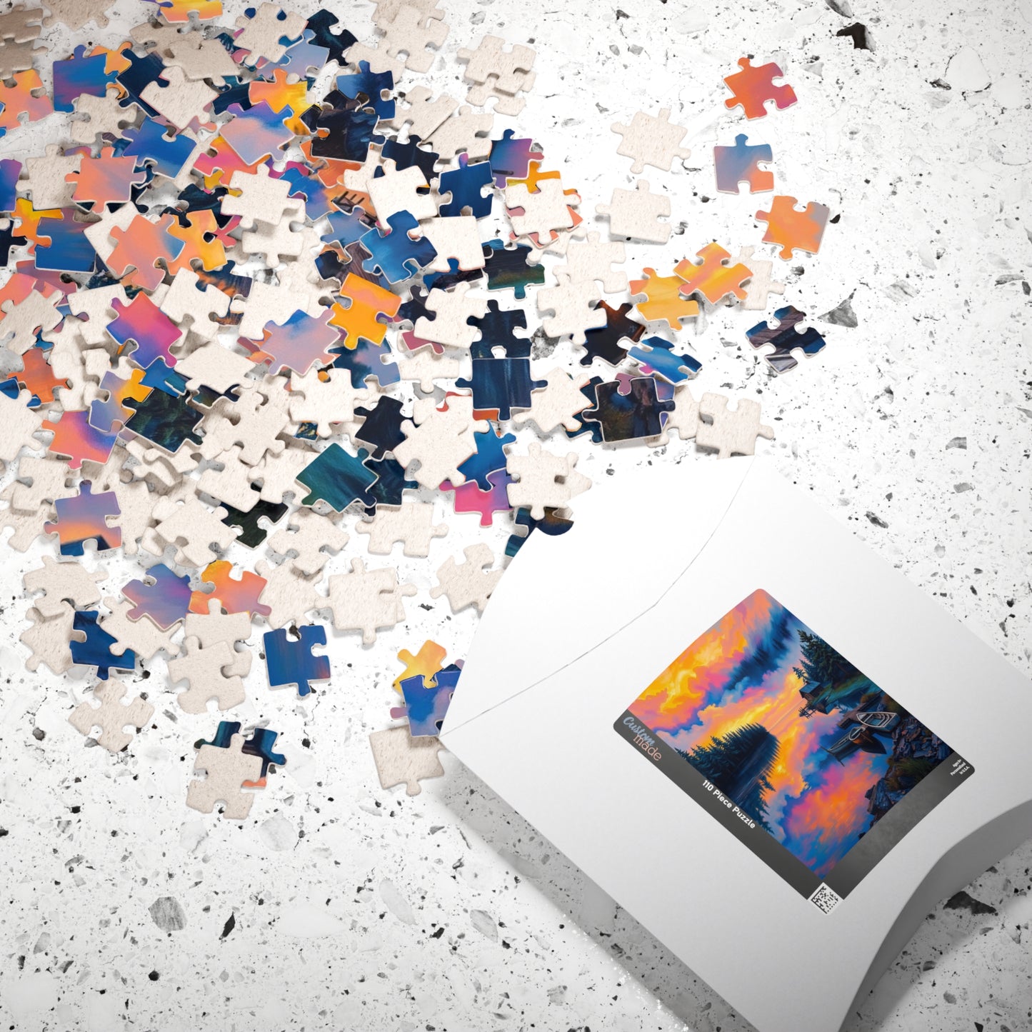 Scenic Puzzle with Colorful Lake Reflection, Nature Lovers Gift, Mindful Hobby, Family Game Night, Unique Home Decor Puzzle The Puzzle Chest