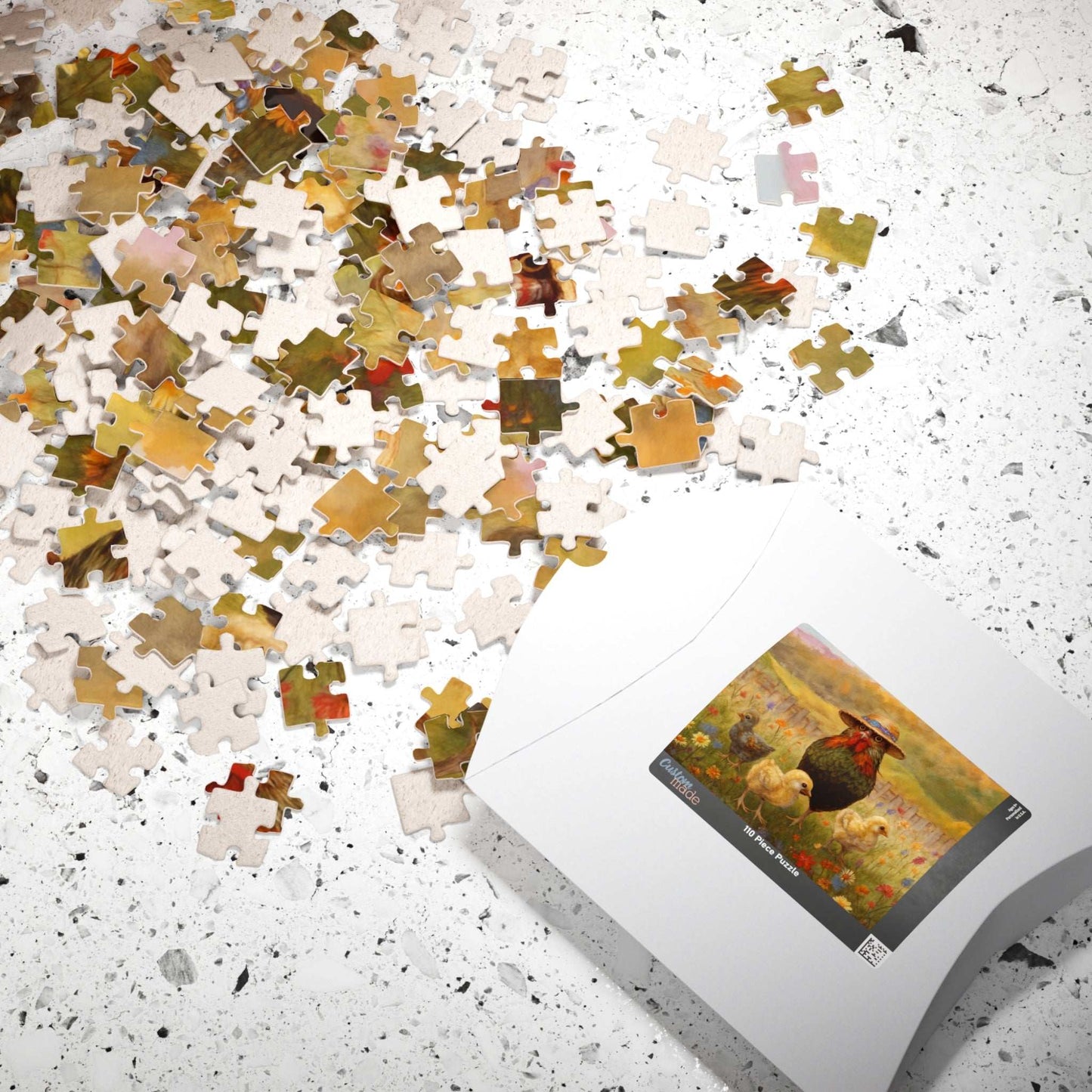 Chicken Stroll Jigsaw Puzzle - Chicks in Wildflower Field, Ideal for Family Fun Game, Indoor Activity, Holiday Birthday Gift, Bird Lovers Puzzle The Puzzle Chest