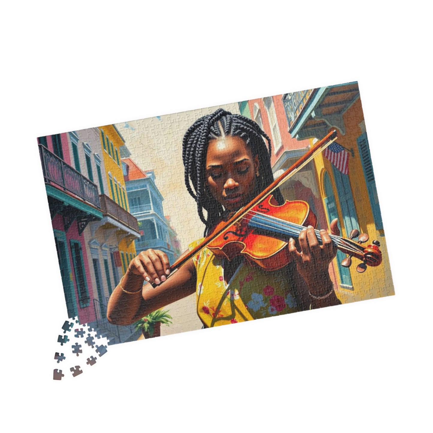 Colorful Violinist Puzzle - Black Woman Art Jigsaw Game, Holiday Birthday Gift for Music Lover Art Enthusiast, Mindful Family Fun Activity Puzzle The Puzzle Chest