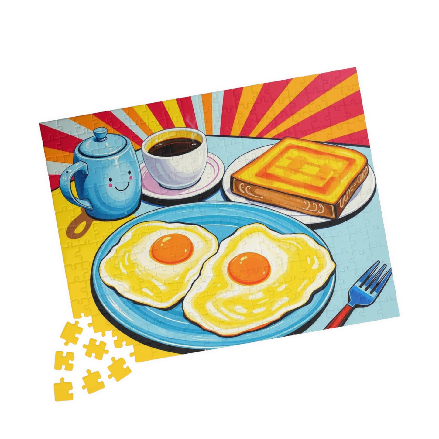 Breakfast Delight Puzzle | Fun Morning Scene Pop Art Jigsaw for Family Game Night, Gift for Food Lovers, Home Entertainment Puzzle The Puzzle Chest