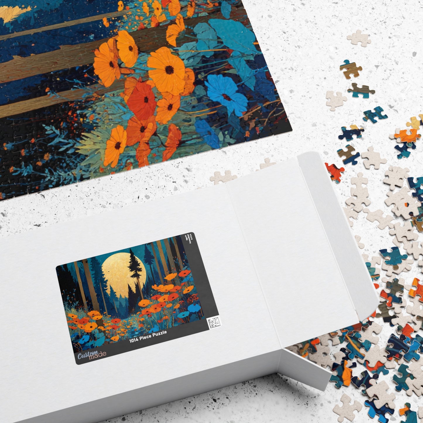Mystical Night Garden Jigsaw Puzzle – Wildflower Forest Beneath the Moon, Nature-Inspired Landscape Puzzle Puzzle The Puzzle Chest