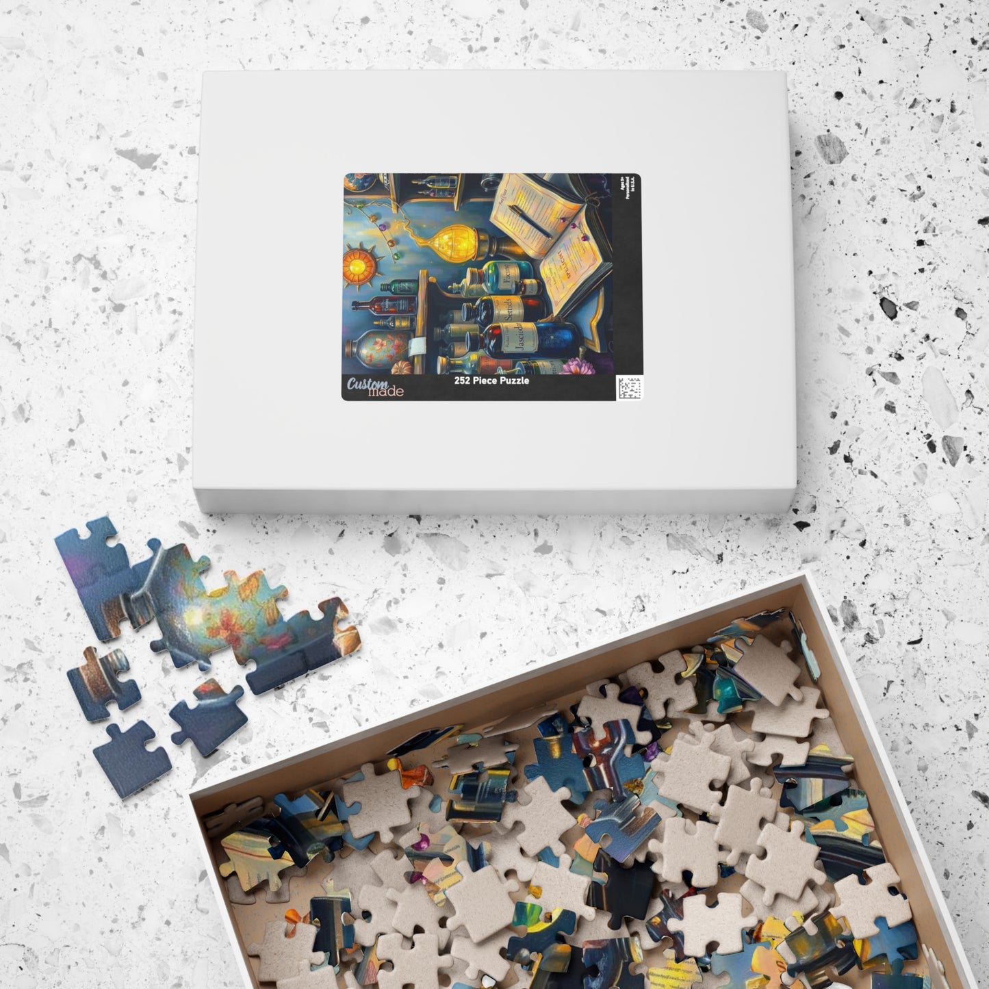 Enchanting Potion Store Jigsaw Puzzle - 110, 252, 520 pcs, Halloween Family Activity, Gothic Gift for Puzzle Lovers, Fantasy Art Enthusiasts