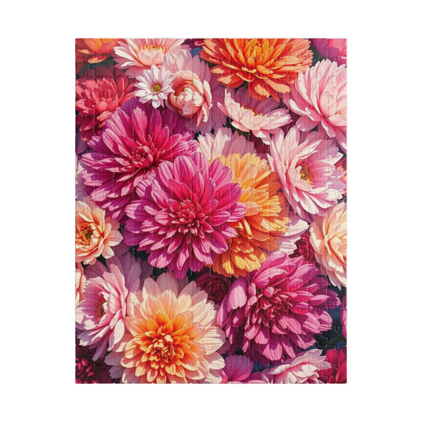 Pink Flower Jigsaw Puzzle - Vibrant Floral Puzzle Art for Adults, Family Fun Game, Creative Hobby, Indoor Activity, Unique Gift Idea 252 pcs (Vertical) Puzzle The Puzzle Chest