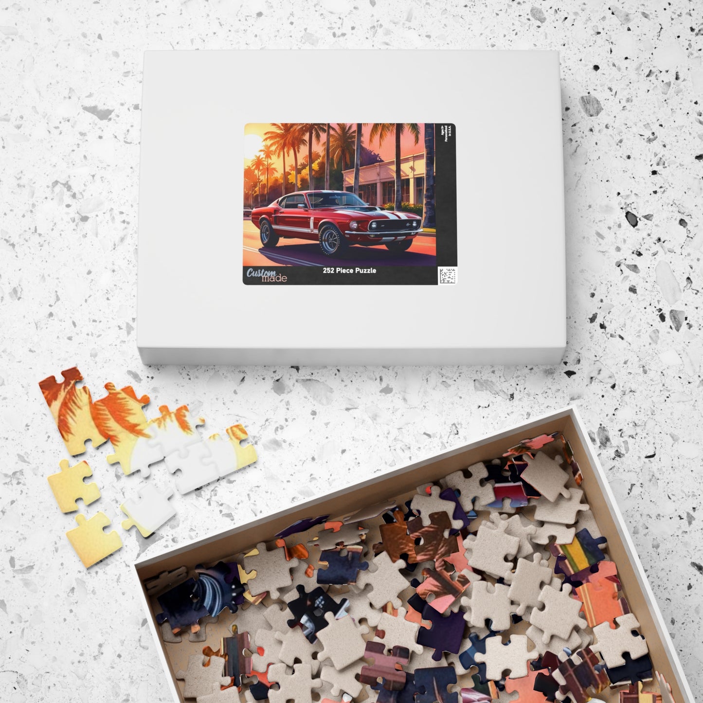Muscle Car Jigsaw Puzzle for Adults Sunset Scene, 110-1014 Piece Vintage Style Tabletop Family Game, Puzzle Lover Retro Gift Puzzle The Puzzle Chest