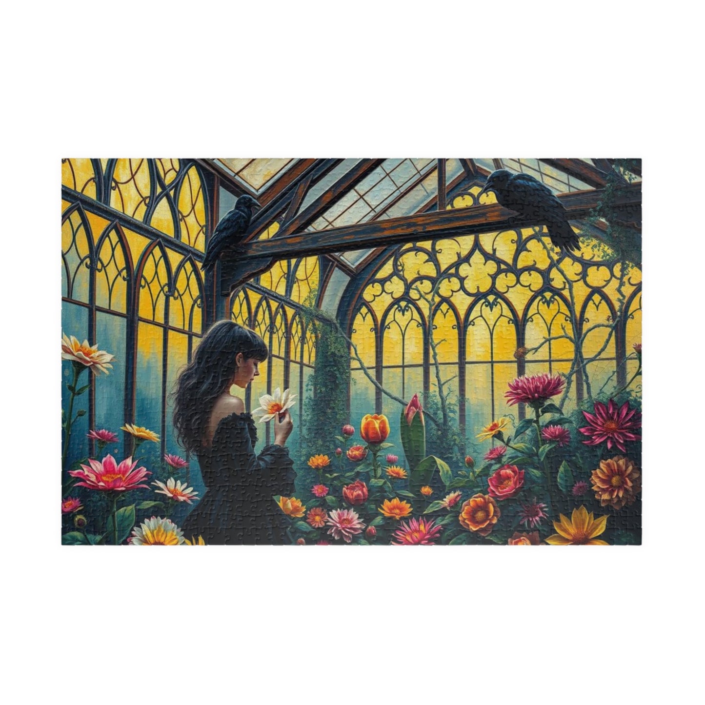 Twilight Flora Jigsaw Puzzle - A Gothic Garden, Gothic Greenhouse Game for Adult Dark Art Puzzle Lovers, Creative Gift for All Occasions
