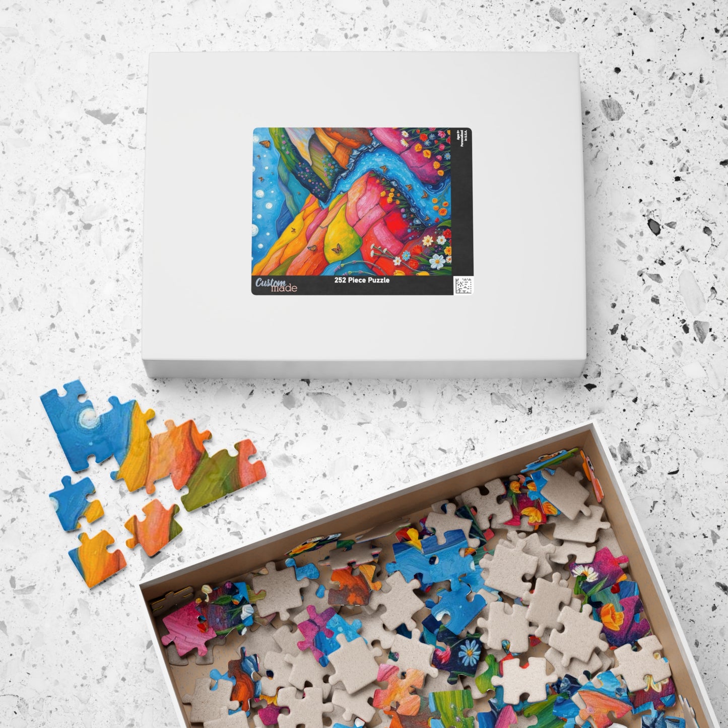 Meadow Stream Melody - River Through Candy Hill Jigsaw Puzzle Collection, Beautiful Nature Puzzle, Colorful Landscape Art, Puzzle Lover Gift, Family Fun, 110/252/520/1014 Puzzle The Puzzle Chest