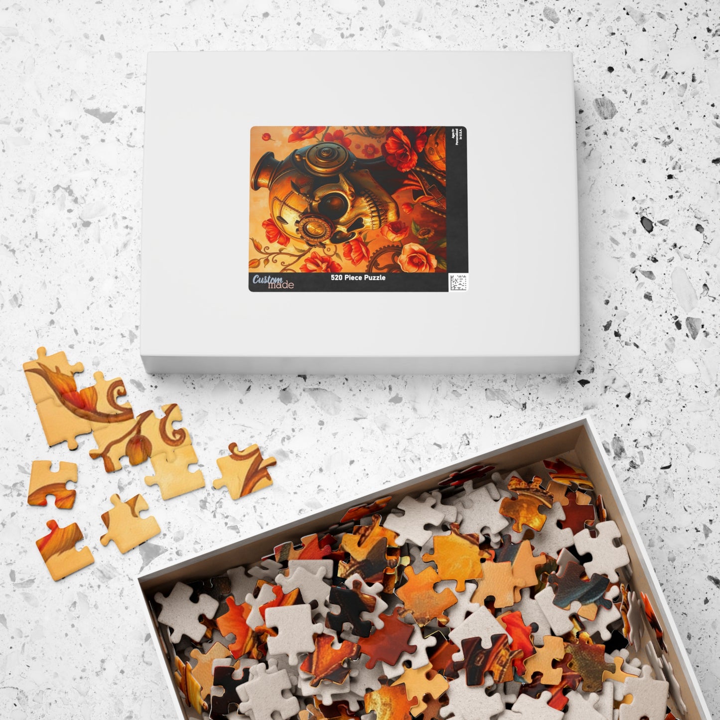 Steampunk Skull Puzzle, 110-1014 Piece Unique Art Gift, Family Fun, Halloween Puzzle Decor, Home Entertainment, Puzzle Lover Brain Teaser Puzzle The Puzzle Chest
