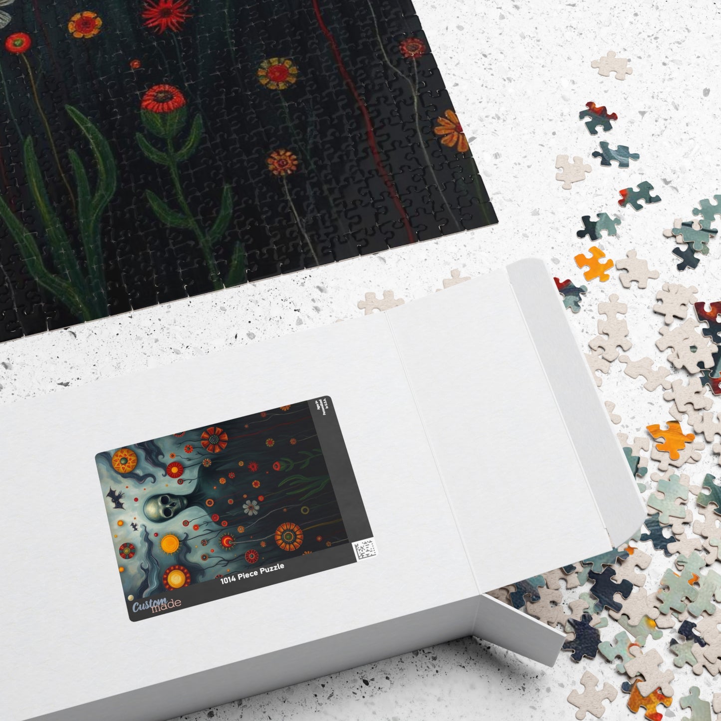 Mystical Skull Puzzle, Unique Art Puzzle, 110, 252, 520, 1014-piece, Home Entertainment, Gift for Puzzle Lovers, Halloween Decor Puzzle The Puzzle Chest