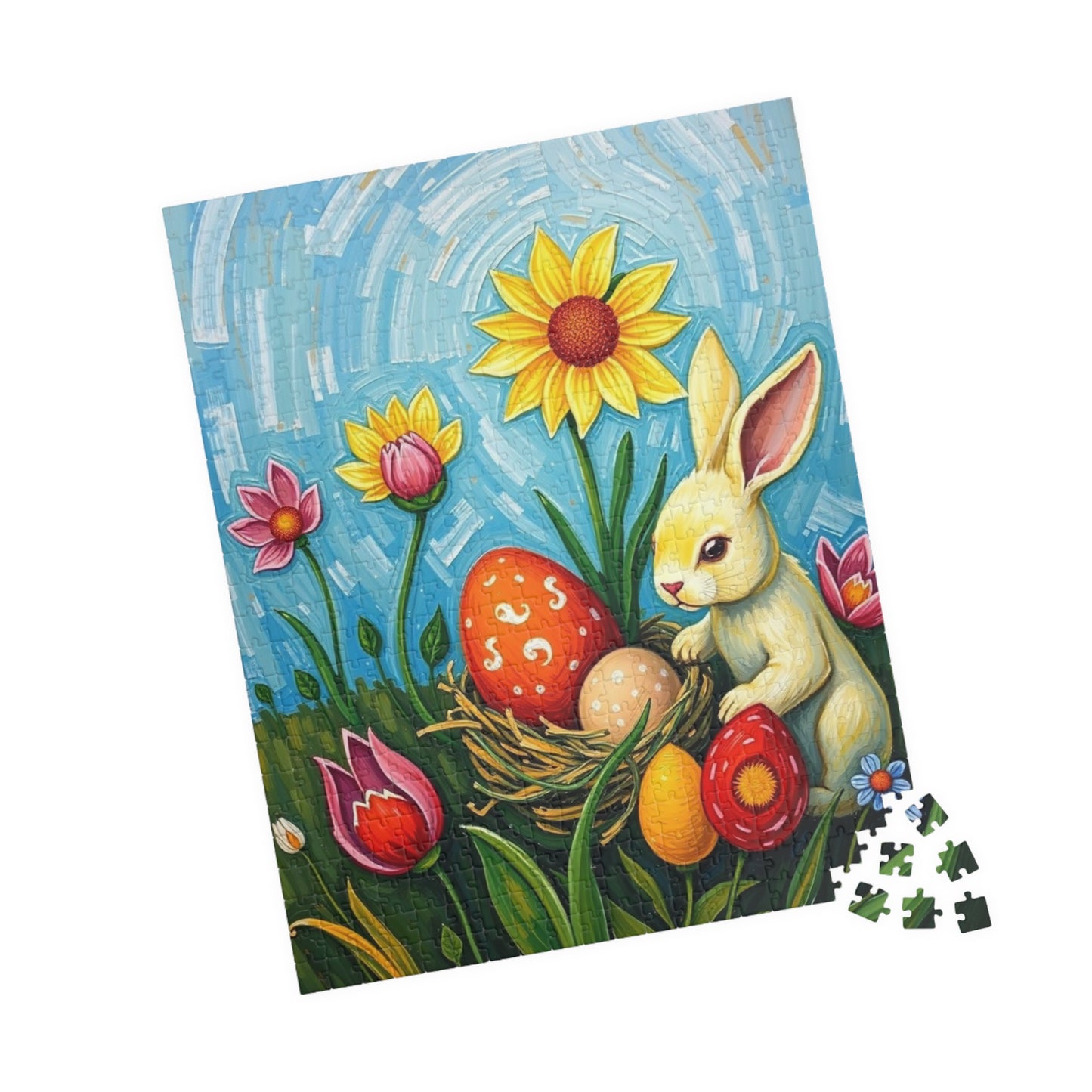 Easter Bunny and Flowers Puzzle | Springtime Jigsaw Game, | 110-1014 Piece Puzzles for Adults, Family, Friends, Gifts, Celebrations Puzzle The Puzzle Chest