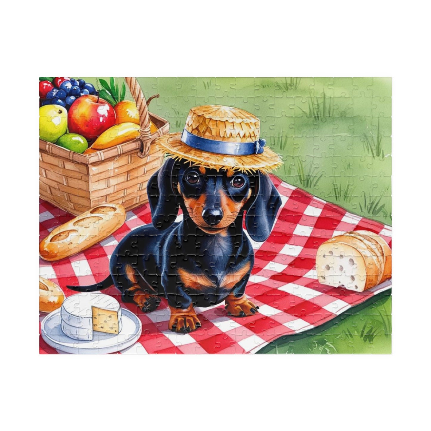 Dachshund Picnic Jigsaw Puzzle, Fun Animal Lovers Gift, Family Game Night Activity, Dog-Themed Home Decor, Dog Birthday Gift, 110-1014-piece 252 pcs (Horizontal) Puzzle The Puzzle Chest