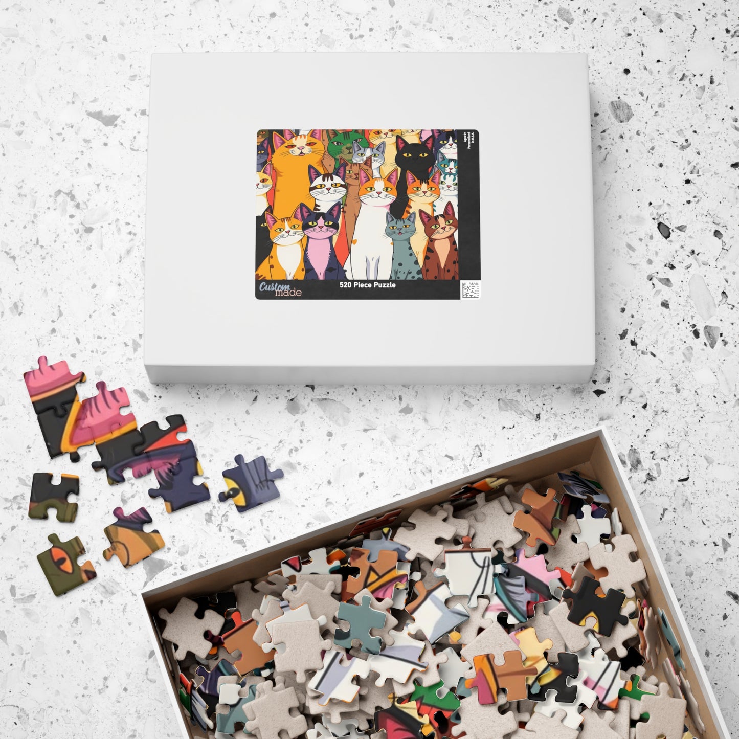 Colorful Cat Puzzle - Pop Art Jigsaw, Cat Lovers, Family Game Night, Pet Birthday Gift, Jigsaw Puzzle Puzzle The Puzzle Chest