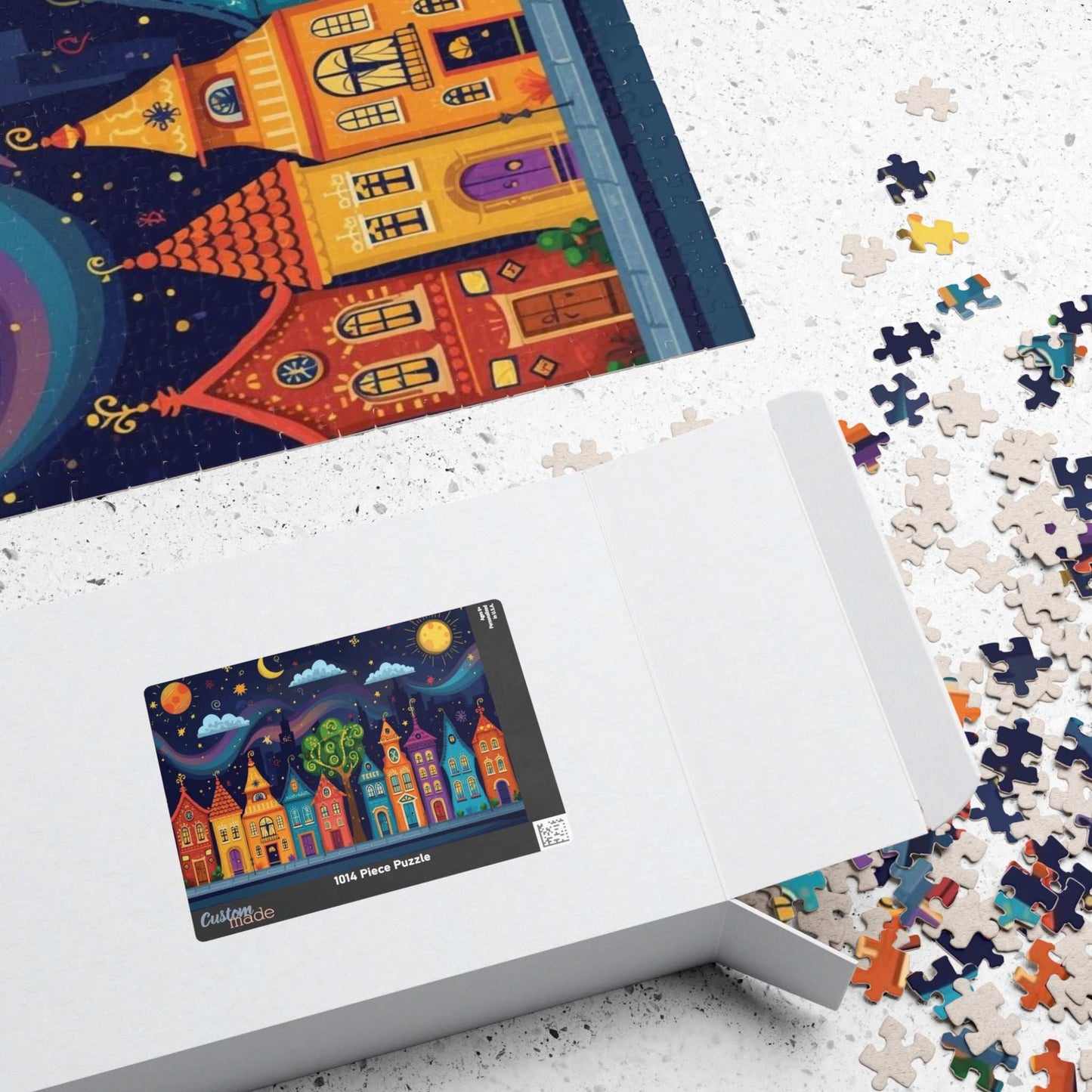 Raindrop Row Town Jigsaw Puzzle - Nighttime Village Puzzle Game Puzzle The Puzzle Chest
