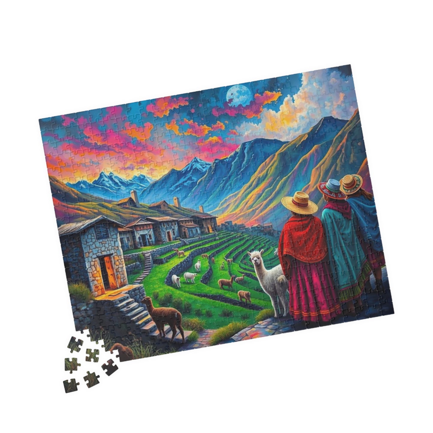 Andean Village in Peru Puzzle Jigsaw Game - Mountain View, Mindfulness Activity, Nature Lovers Gift for Friends, Family Activity Puzzle The Puzzle Chest