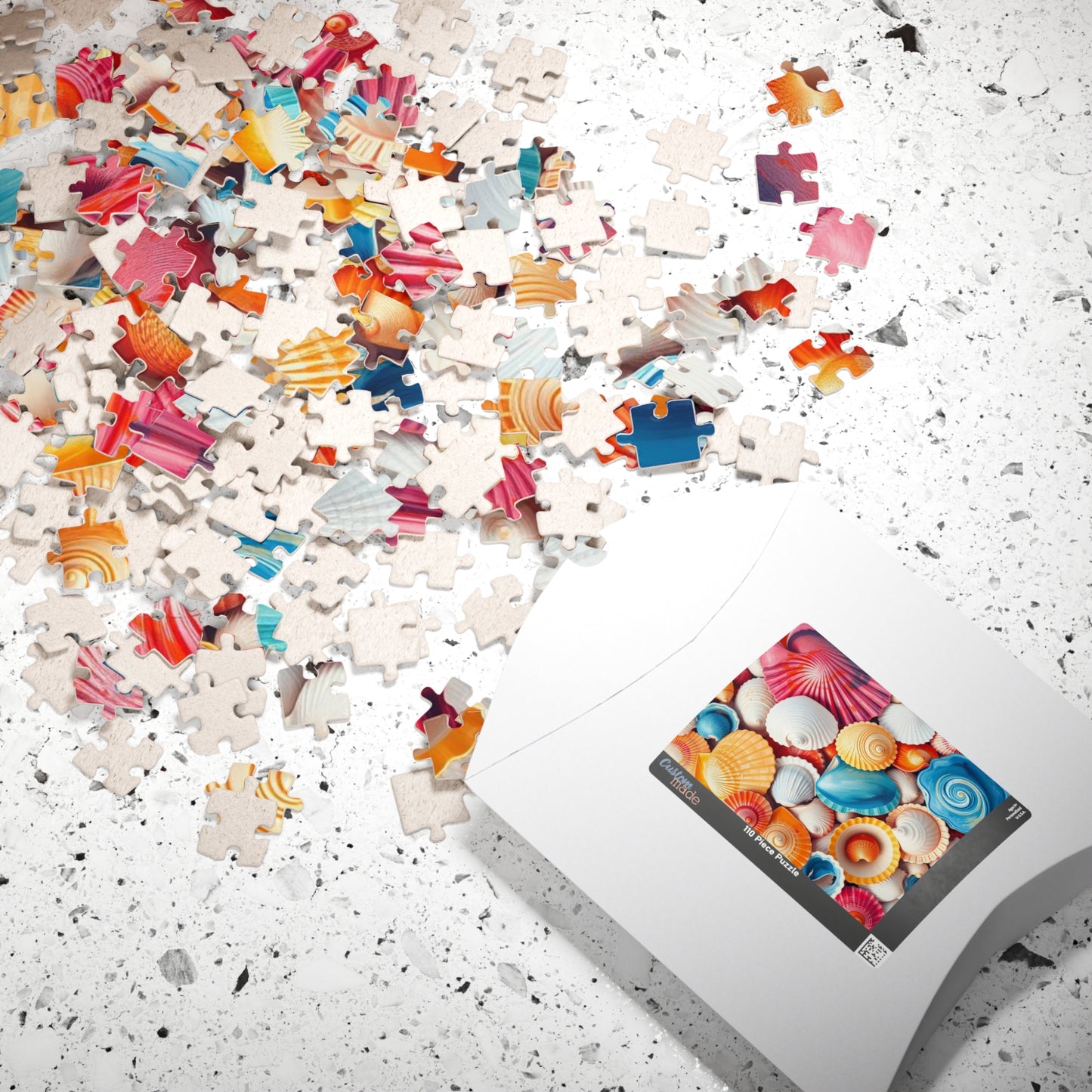Chaotic Seashell Jigsaw Puzzle - Beach Themed Collage, Ideal for Family Game Nights, Creative Hobby, Holiday Birthday Gift for Ocean Lovers Puzzle The Puzzle Chest