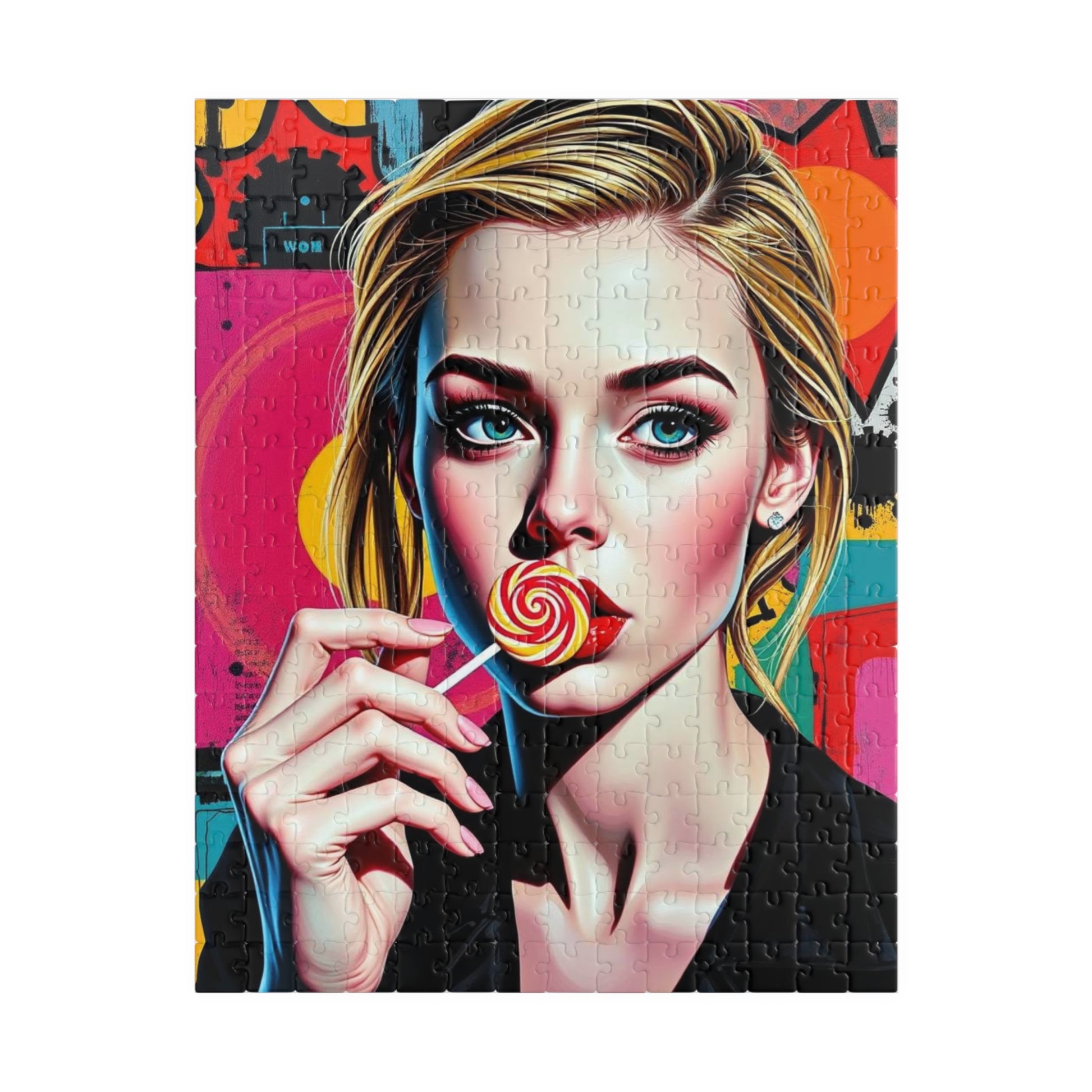 Colorful Pop Art Puzzle - Engaging Woman Portrait Jigsaw for Art Lovers, Family Game Night, Unique Gifts, Home Entertainment, Stress Relief 252 pcs (Vertical) Puzzle The Puzzle Chest