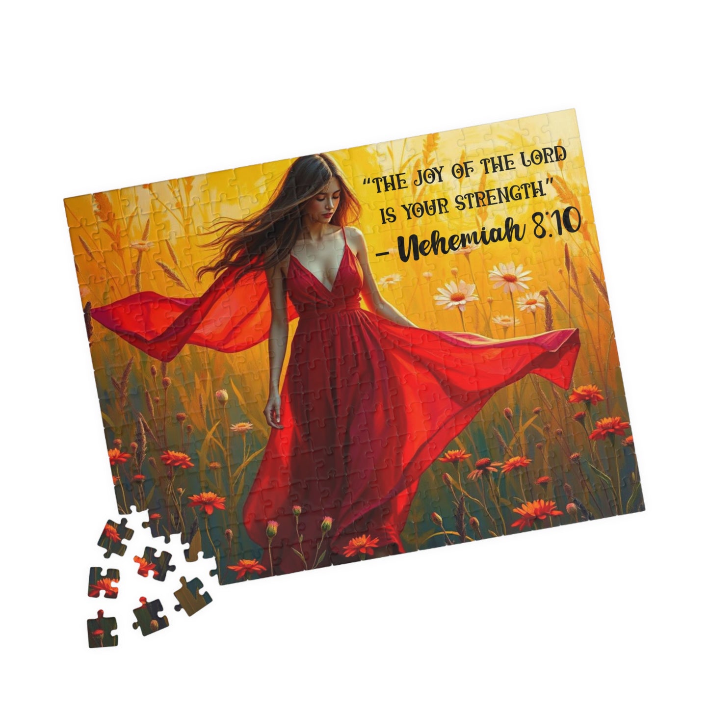 Inspirational Puzzle featuring 'The Joy of the Lord is Your Strength' - Faith Based Christian Brain Teasing Gift 252 pcs (Horizontal) Puzzle The Puzzle Chest