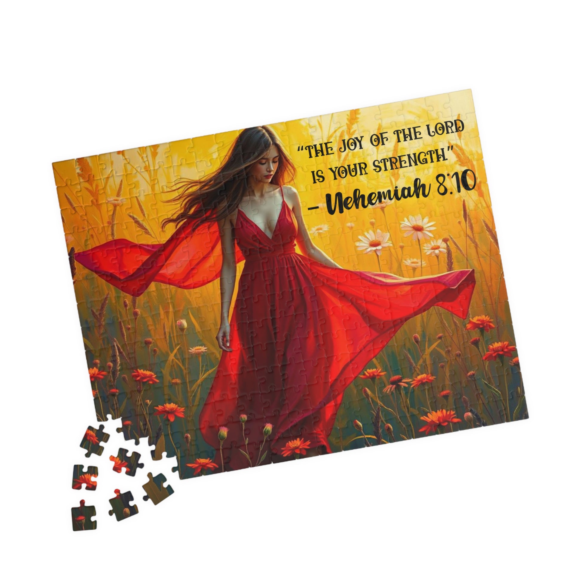 Inspirational Puzzle featuring 'The Joy of the Lord is Your Strength' - Faith Based Christian Brain Teasing Gift 252 pcs (Horizontal) Puzzle The Puzzle Chest