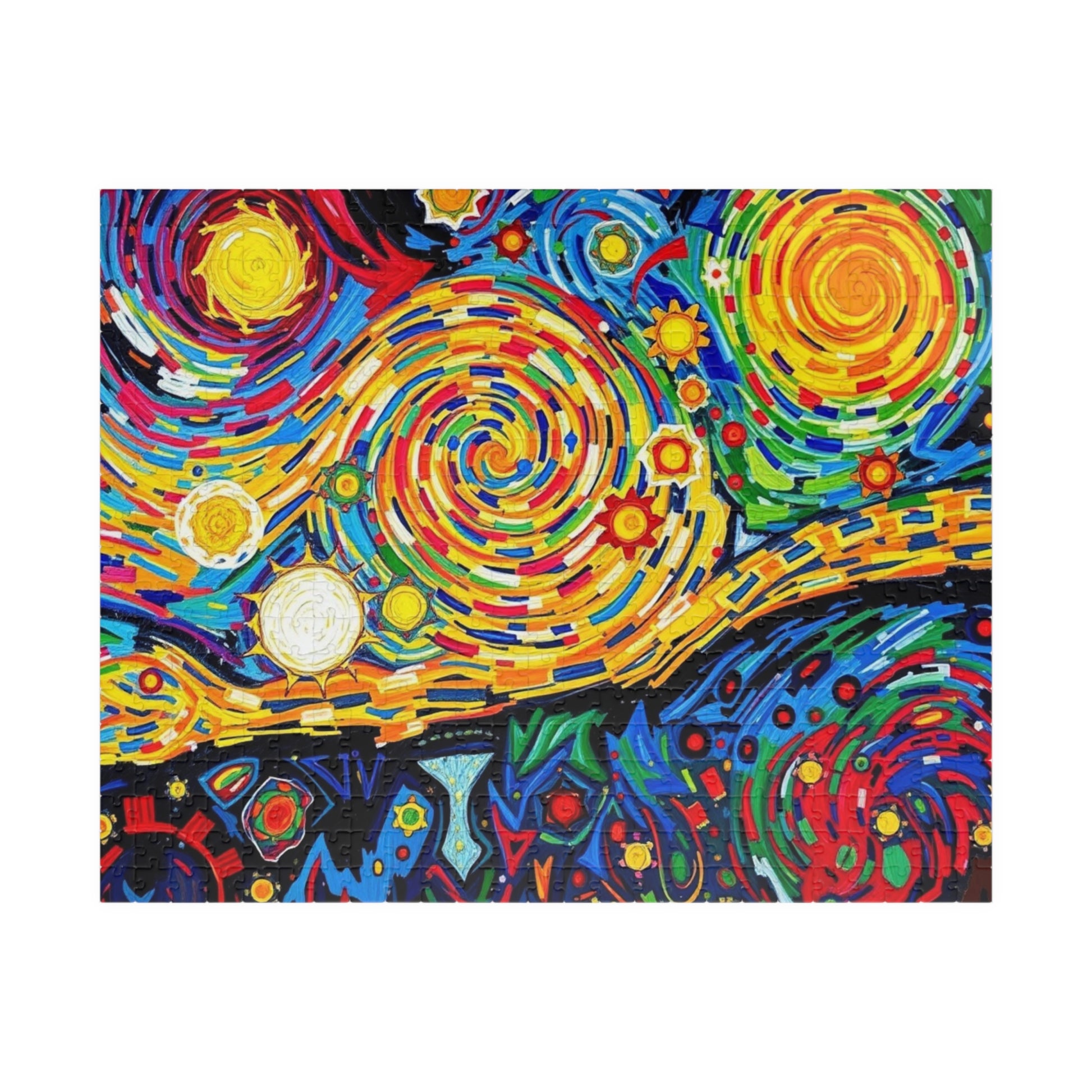 Colorful Artistic Puzzle for Adult, Vibrant Starry Night Design, Abstract Jigsaw Game 520 pcs (Horizontal) Puzzle The Puzzle Chest