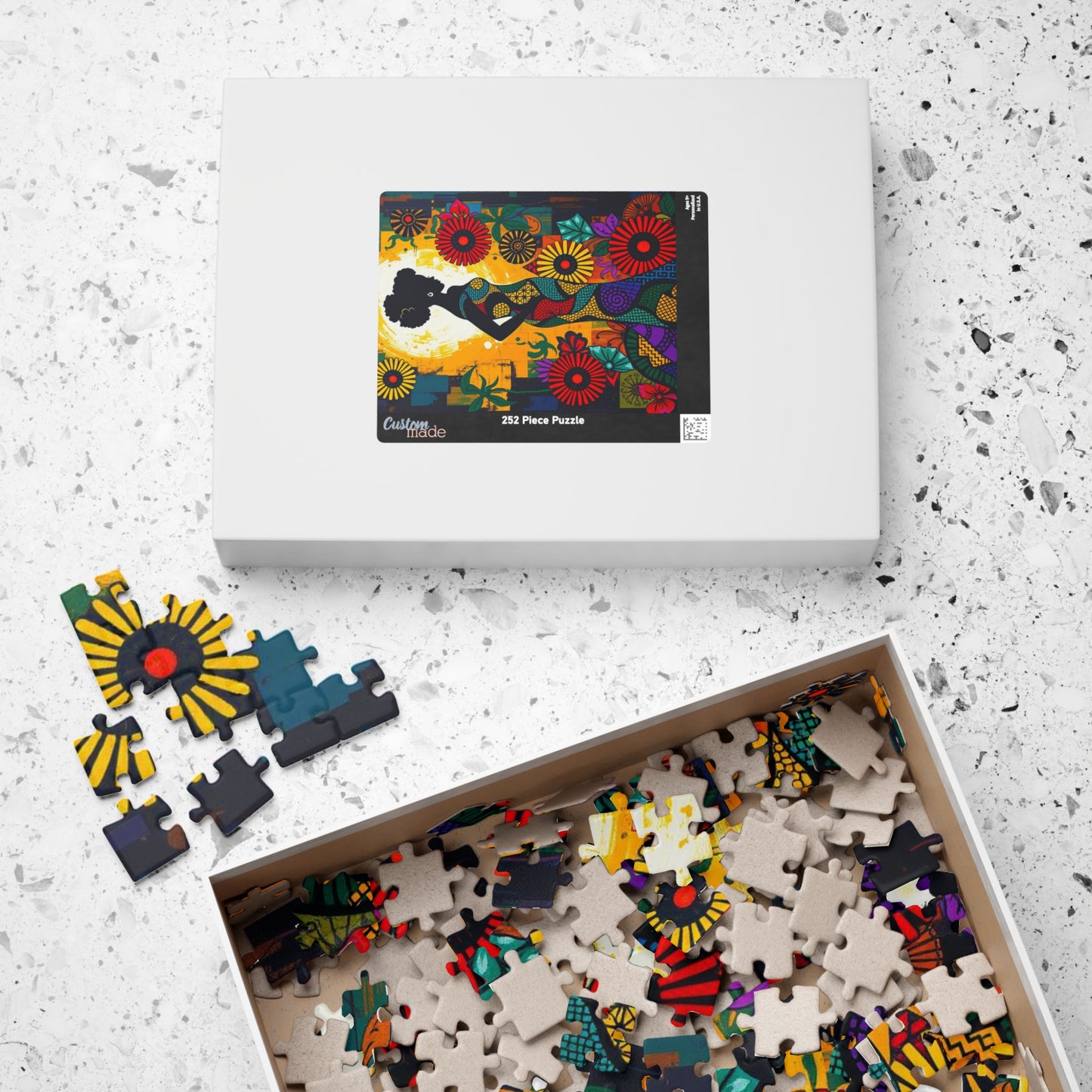 Colorful Lady Silhouette Puzzle - Black Art Inspired Jigsaw Game, Unique Afrocentric Gift for Friends, Family Game Nights, Mental Exercise Puzzle The Puzzle Chest