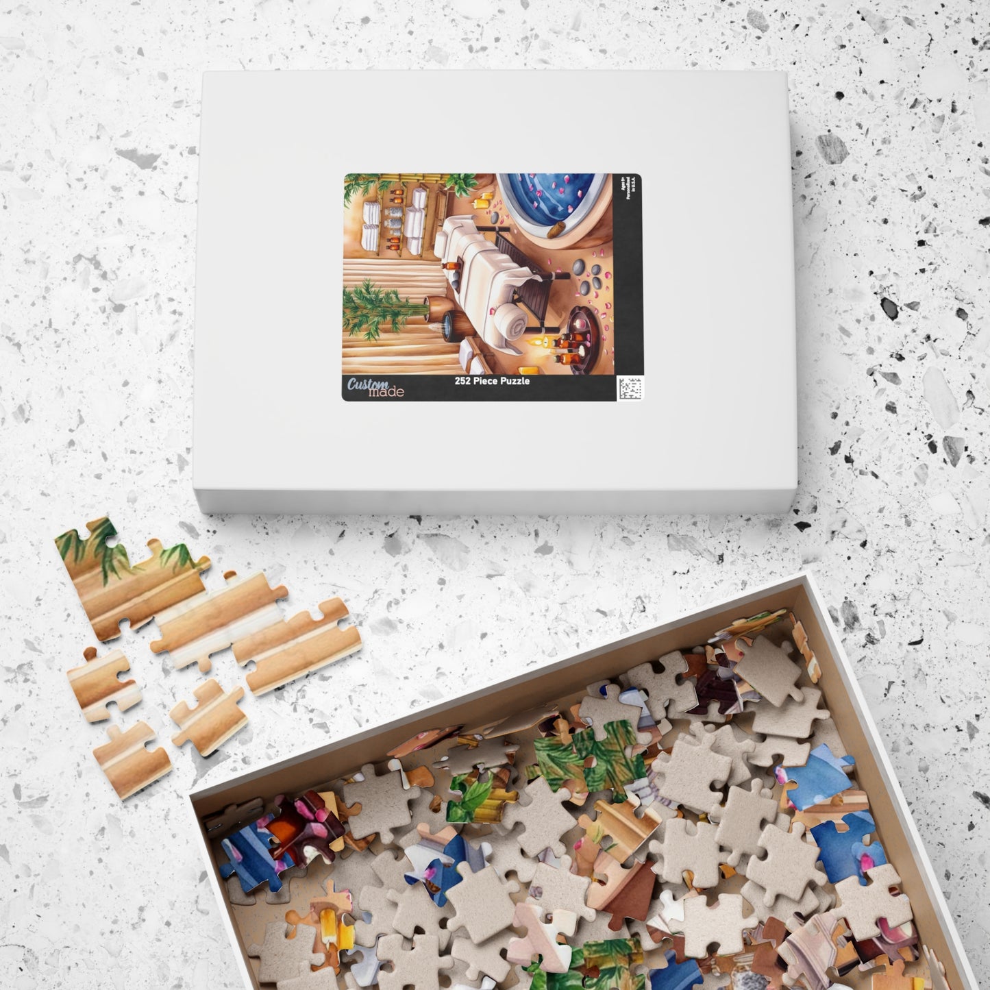 Relaxing Spa Retreat Puzzle, Serene Wellness Escape Scene Adult Jigsaw Game, Solo Fun or Family Entertainment, Mindful Puzzle Lover Gift Puzzle The Puzzle Chest