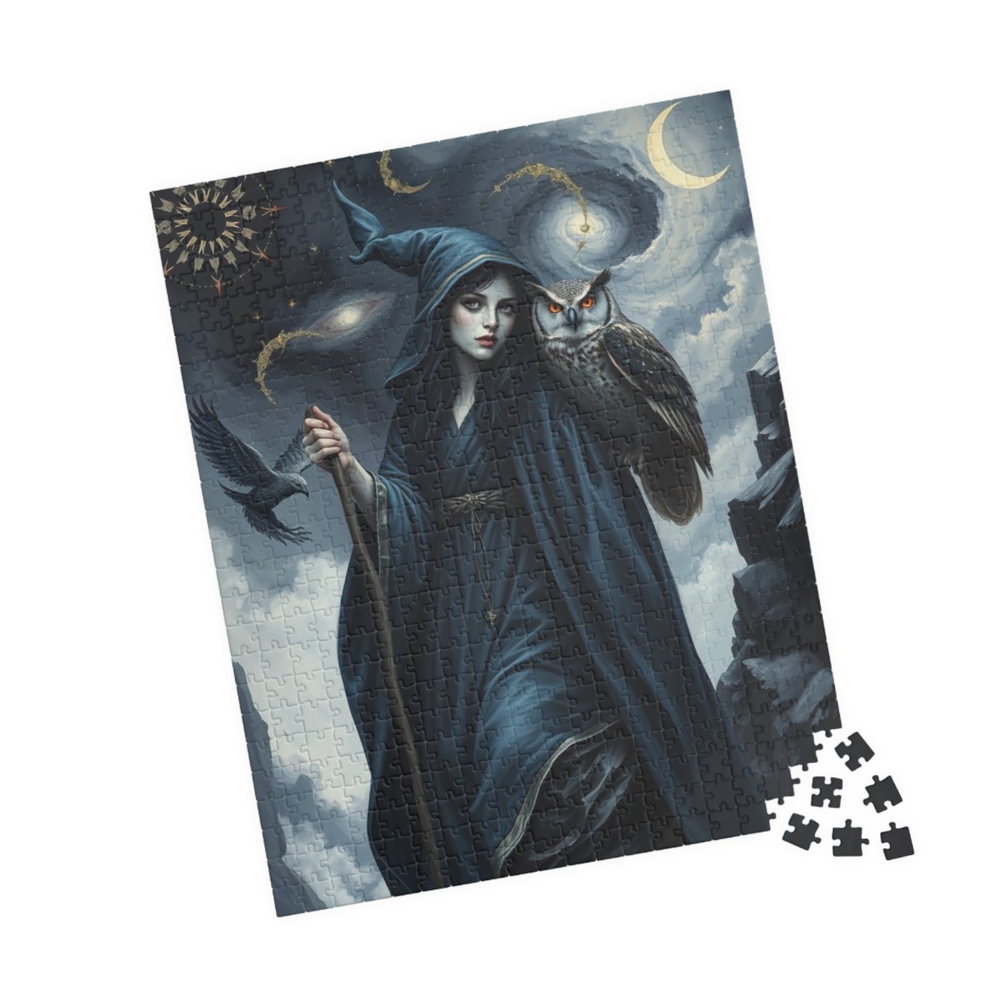 Mystical Night Witch Puzzle, 110-1014 Piece | Enchanting Fantasy Dark Art, Witchcraft Decor, Mindful Activity, Gift for Puzzle Lovers, Home