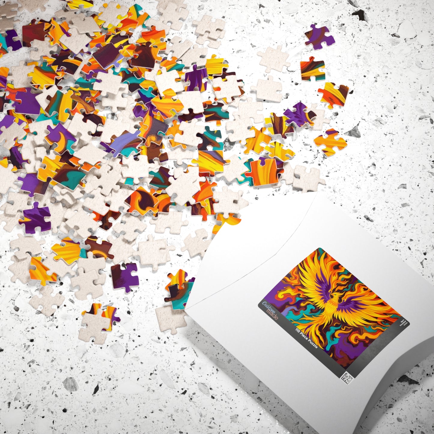 Abstract Phoenix Rising Jigsaw Puzzle (110-1014 Piece), Firebird Engulfed in Vibrant Flames, Puzzle Lover Unique Gift, Fun Brain Teaser Puzzle The Puzzle Chest