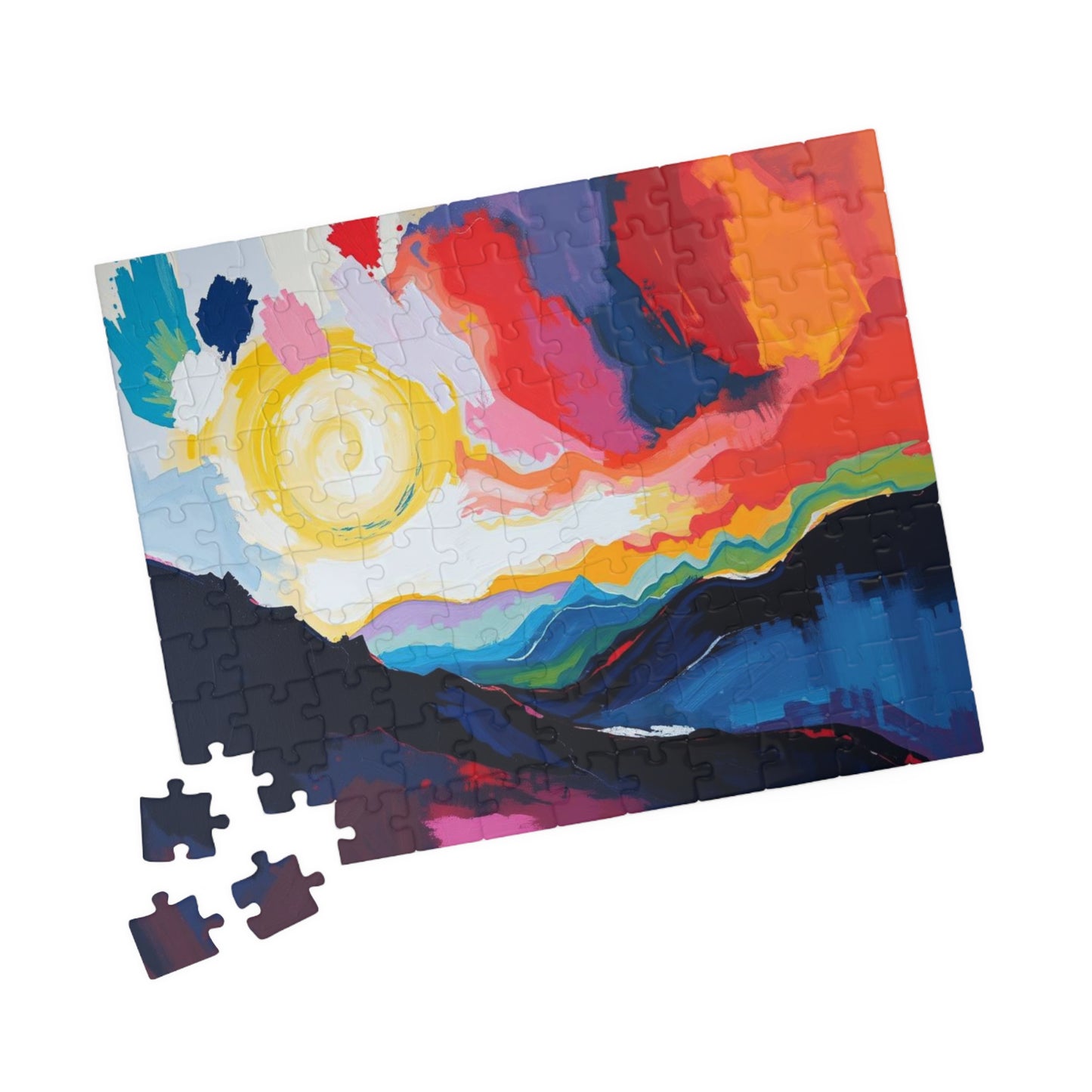 Colorful Landscape Puzzle - Abstract Jigsaw Game for Nature Lovers, Family Game Night, Mindful Activity, Home Entertainment Puzzle The Puzzle Chest